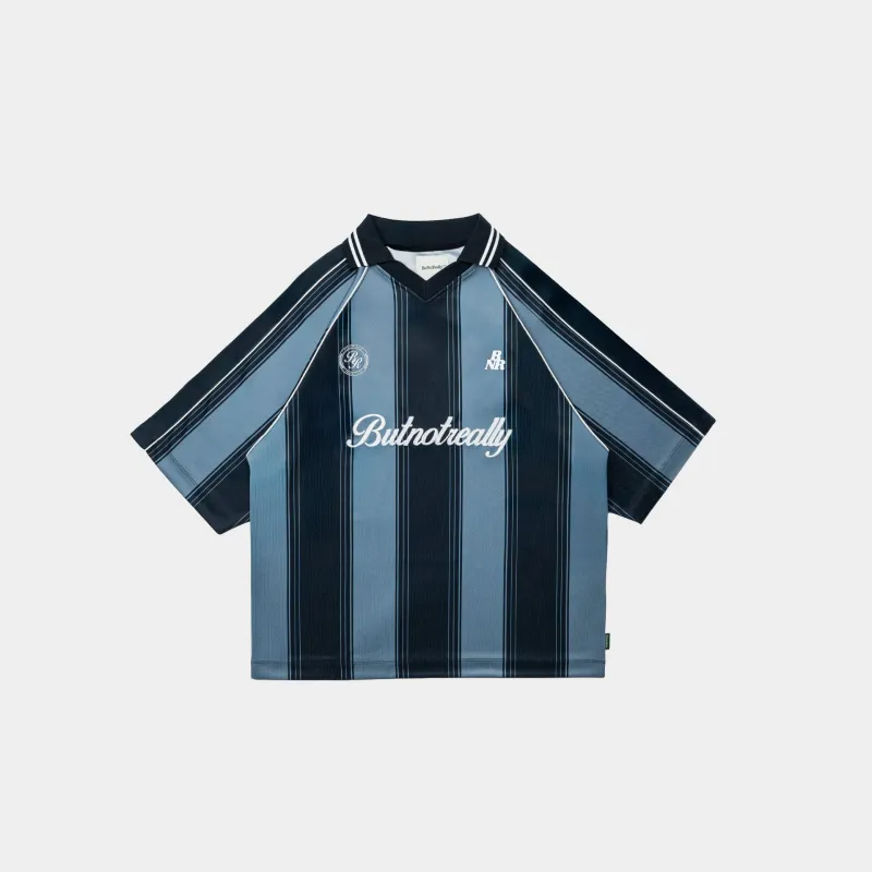 ButNotReally™ Mesh Stripes Oversized Polo Jersey made by atmos Kuala Lampur