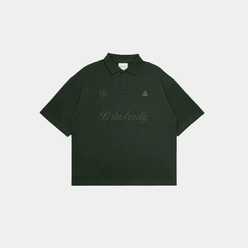 ButNotReally™ Graphic Interlock Oversized Polo Tee made by atmos Kuala Lampur