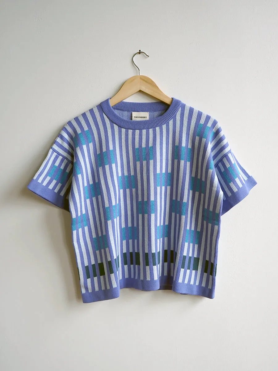 Bauhaus Short Sleeve Sweater Tee - Azure sold by The Endery product image thumbnail 5