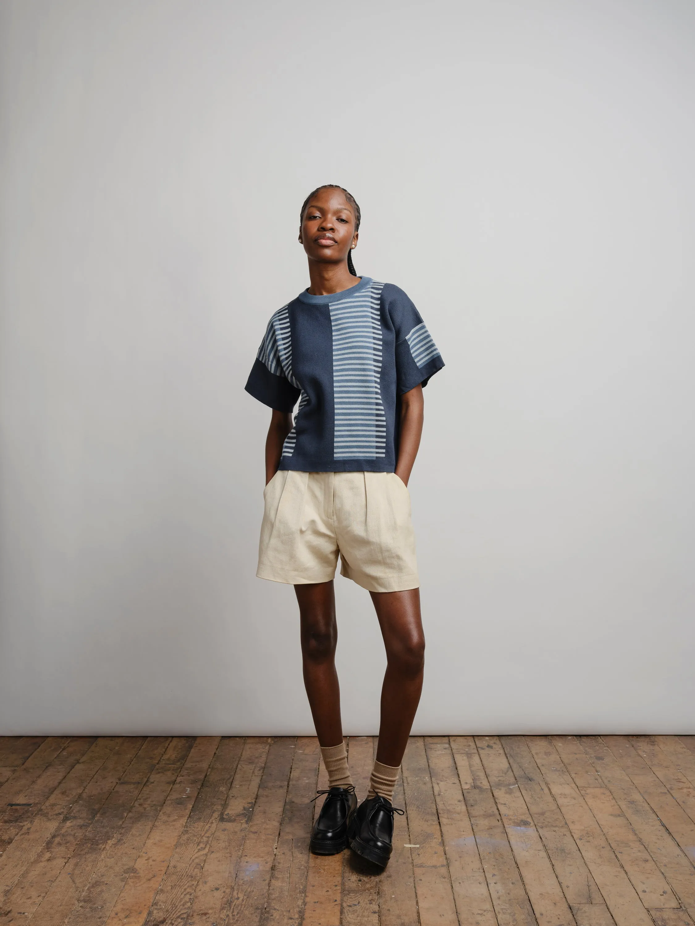 Benita Sweater Tee - Ultramarine sold by The Endery