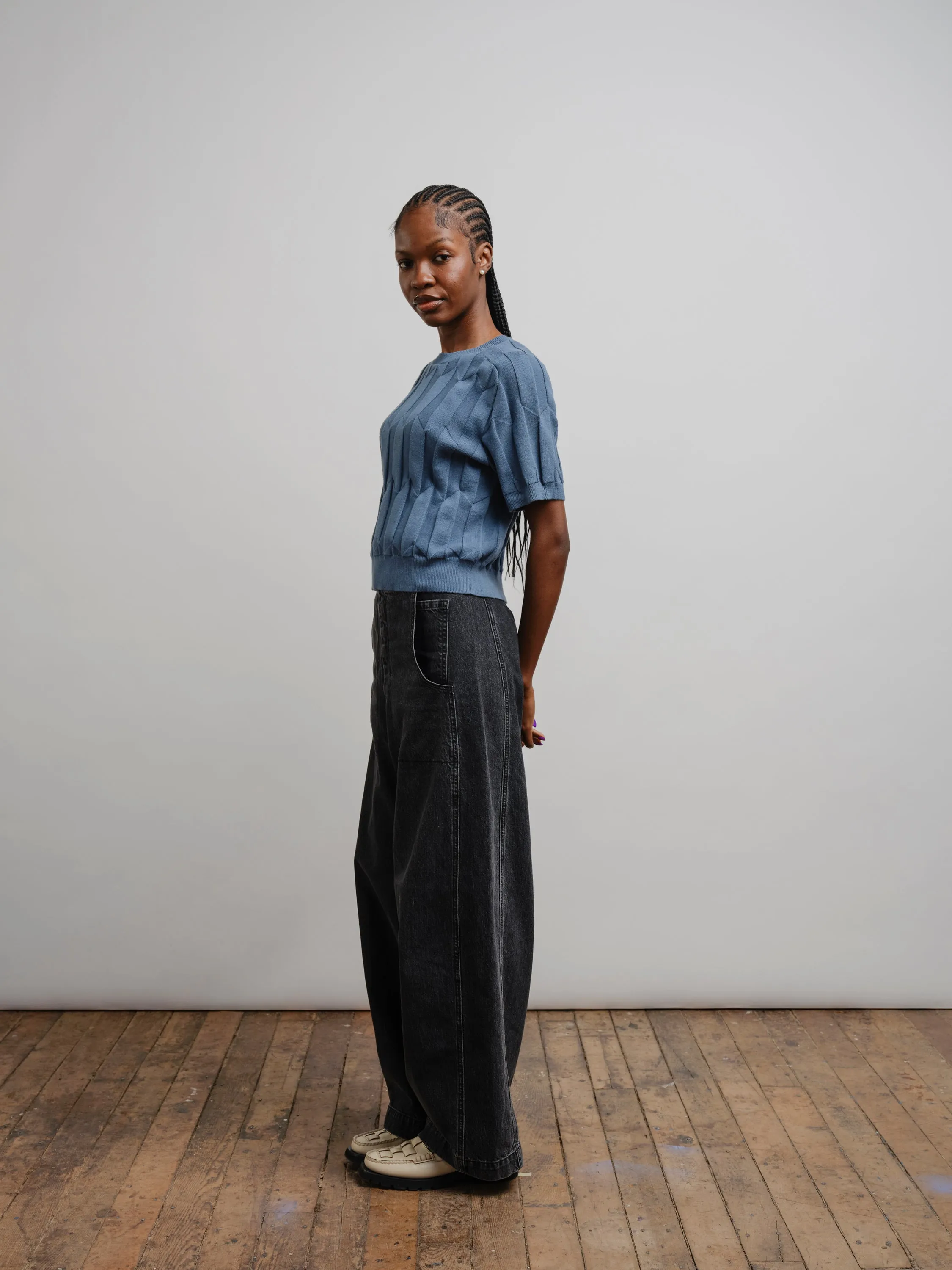 Chevron Ruben Tee - Delphinium sold by The Endery product image thumbnail 3
