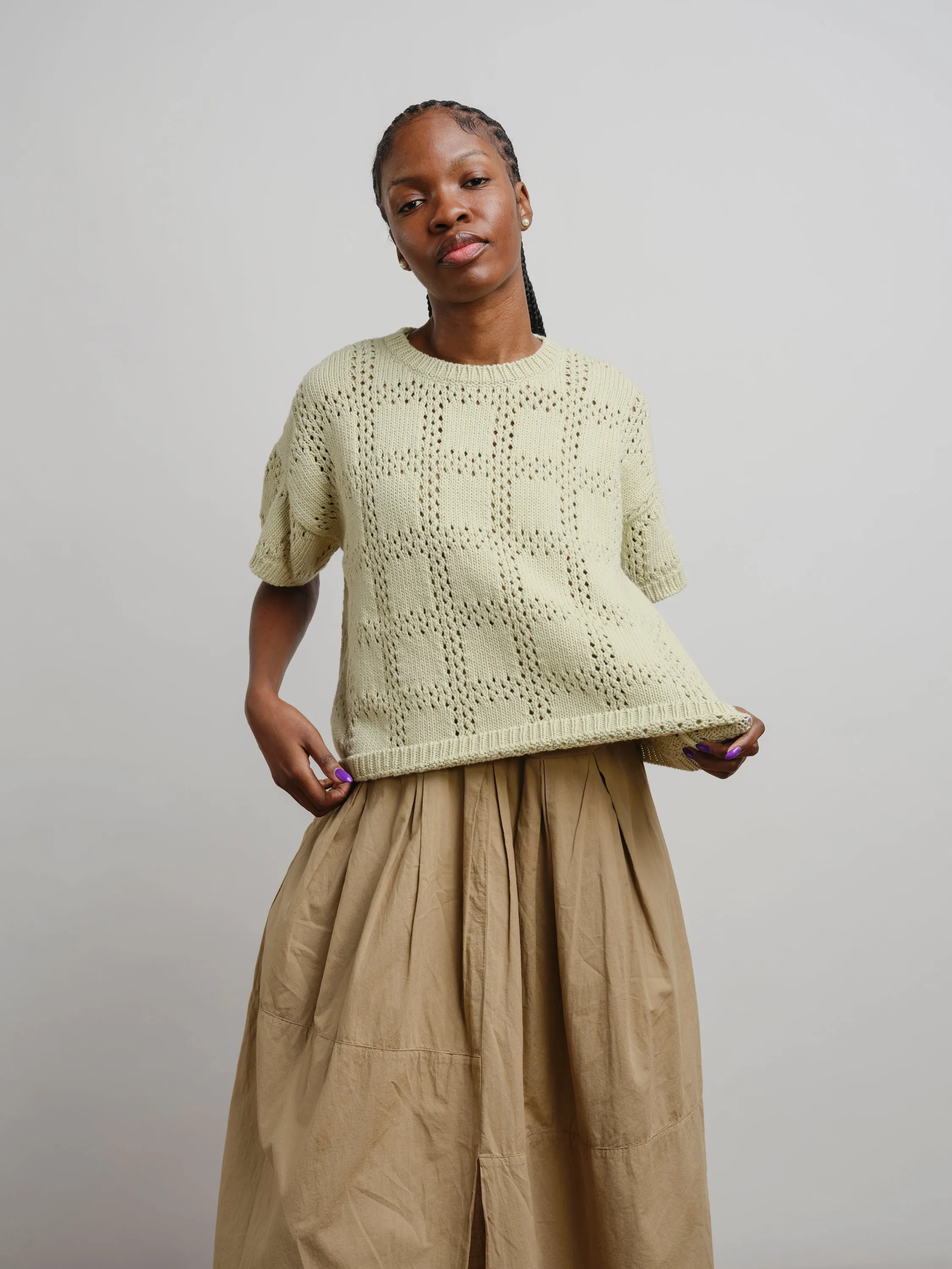 Florence Grid Tee - Fresco sold by The Endery product image thumbnail 4