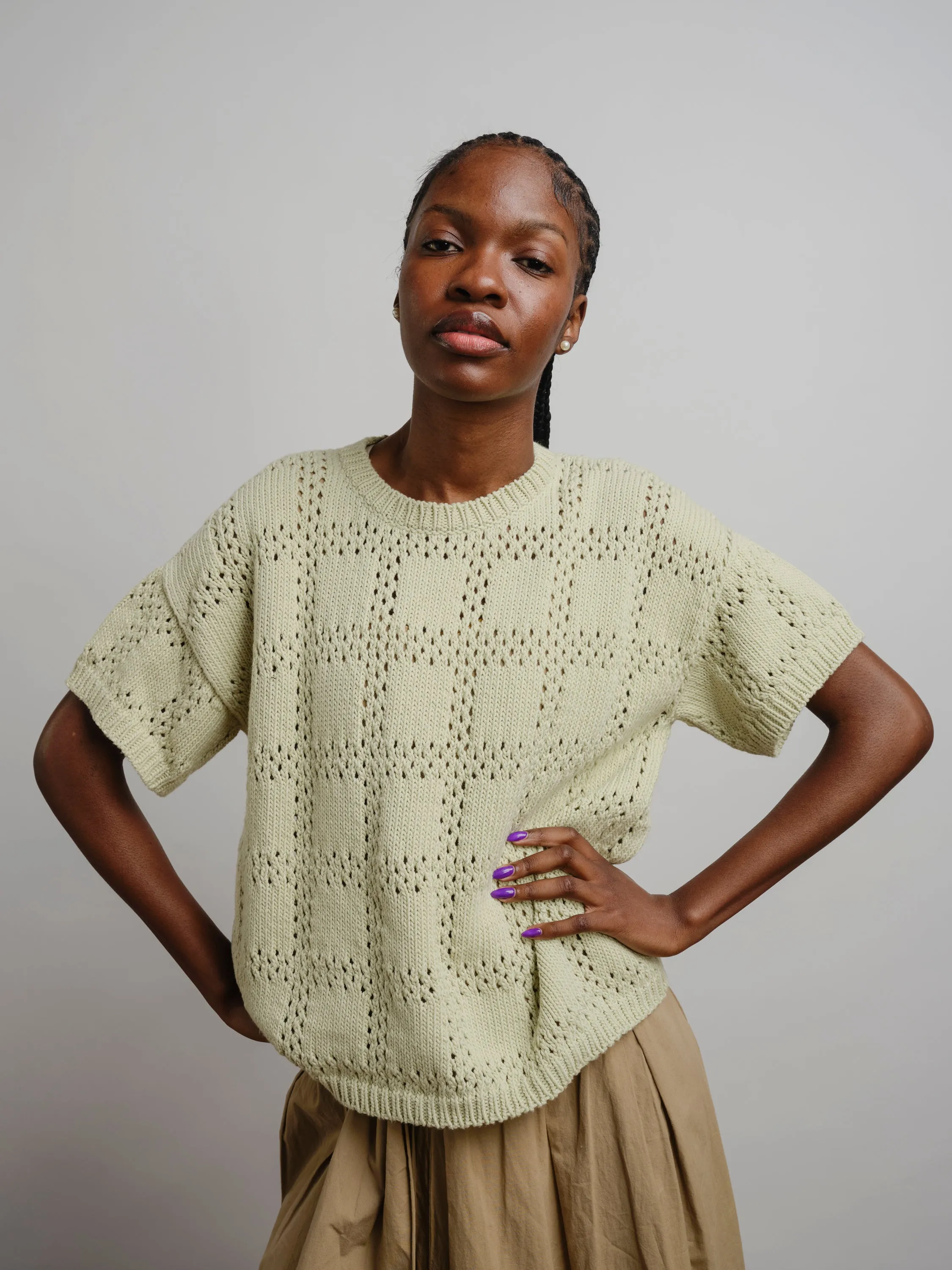 Florence Grid Tee - Fresco sold by The Endery
