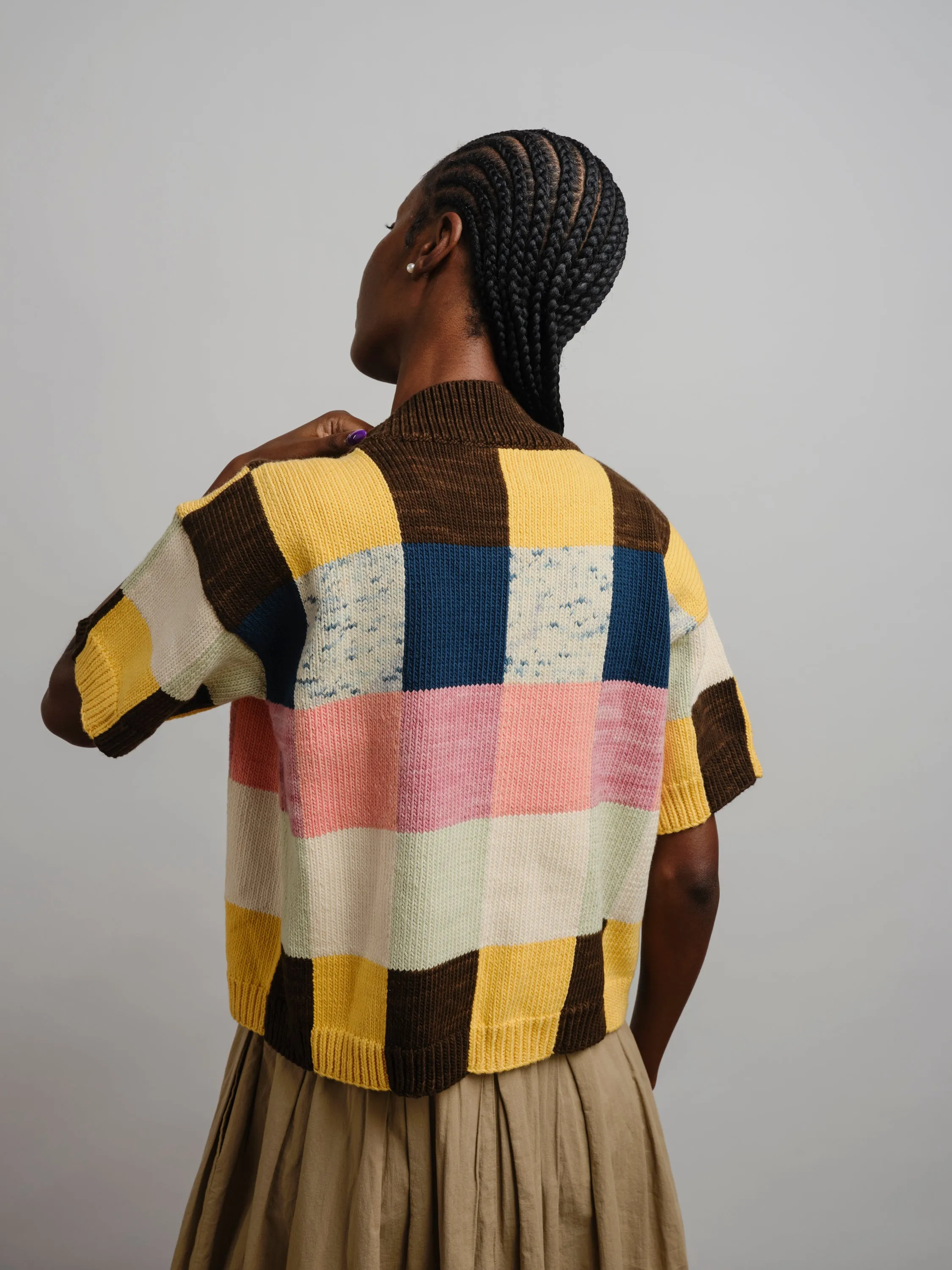 Lou Cotton Colorblock Cardigan - Palette sold by The Endery product image thumbnail 5