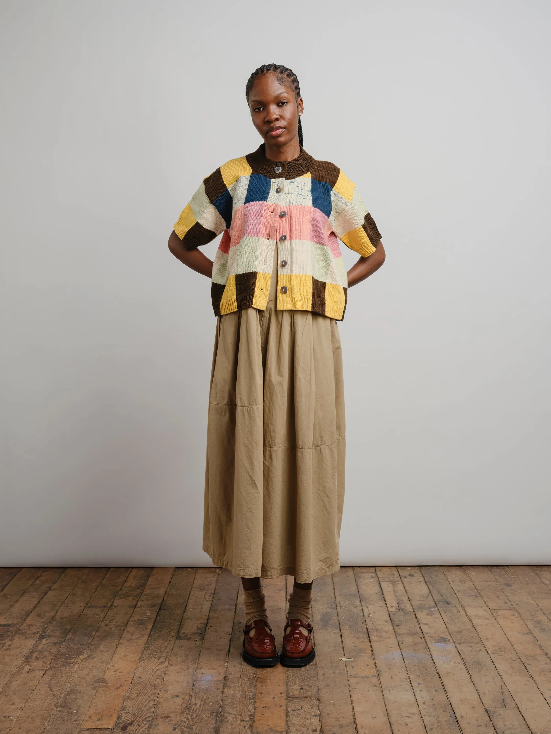 Lou Cotton Colorblock Cardigan - Palette sold by The Endery product image thumbnail 4