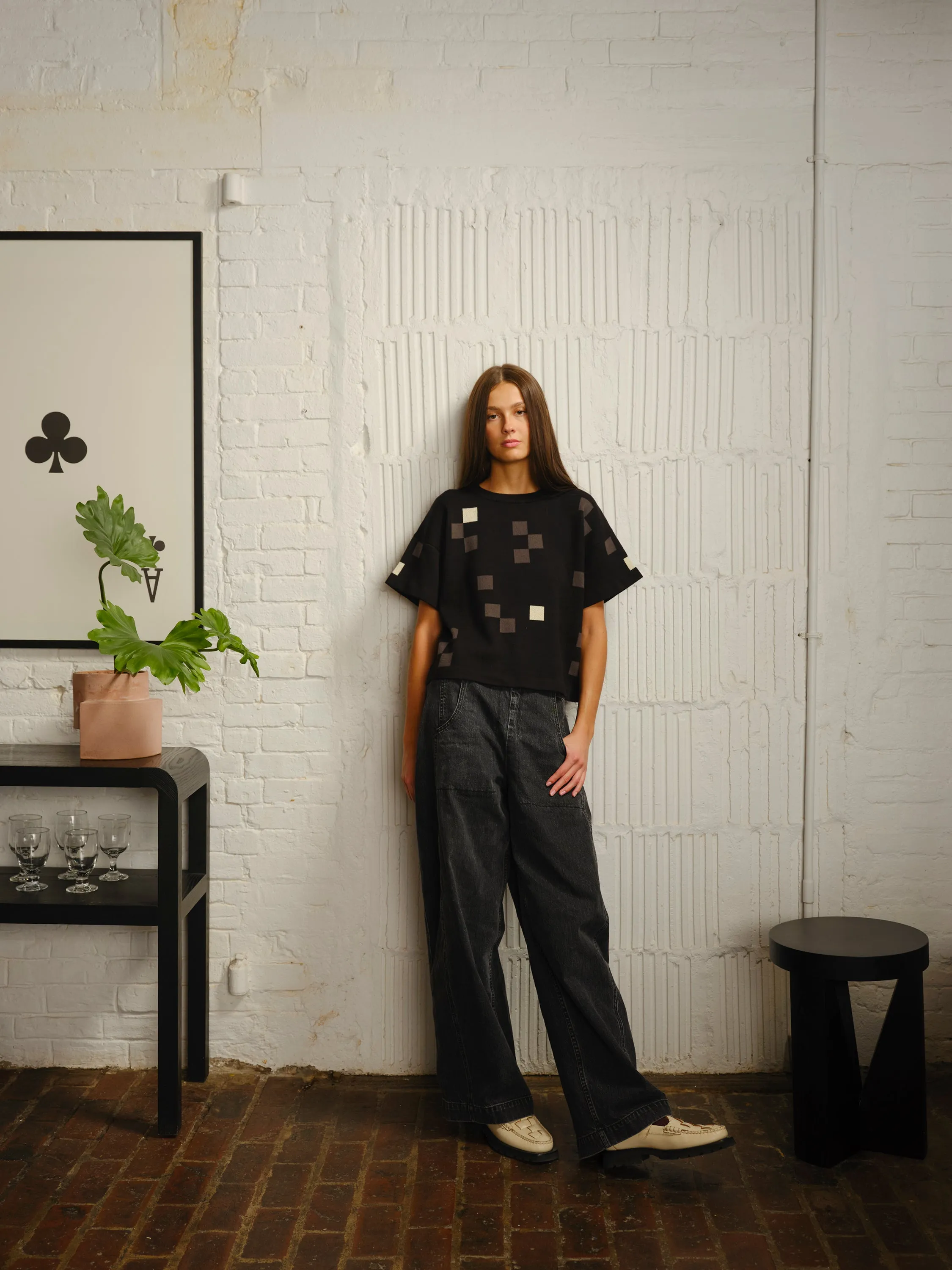 Albers Short Sleeve Sweater Tee - Obsidian sold by The Endery product image thumbnail 4