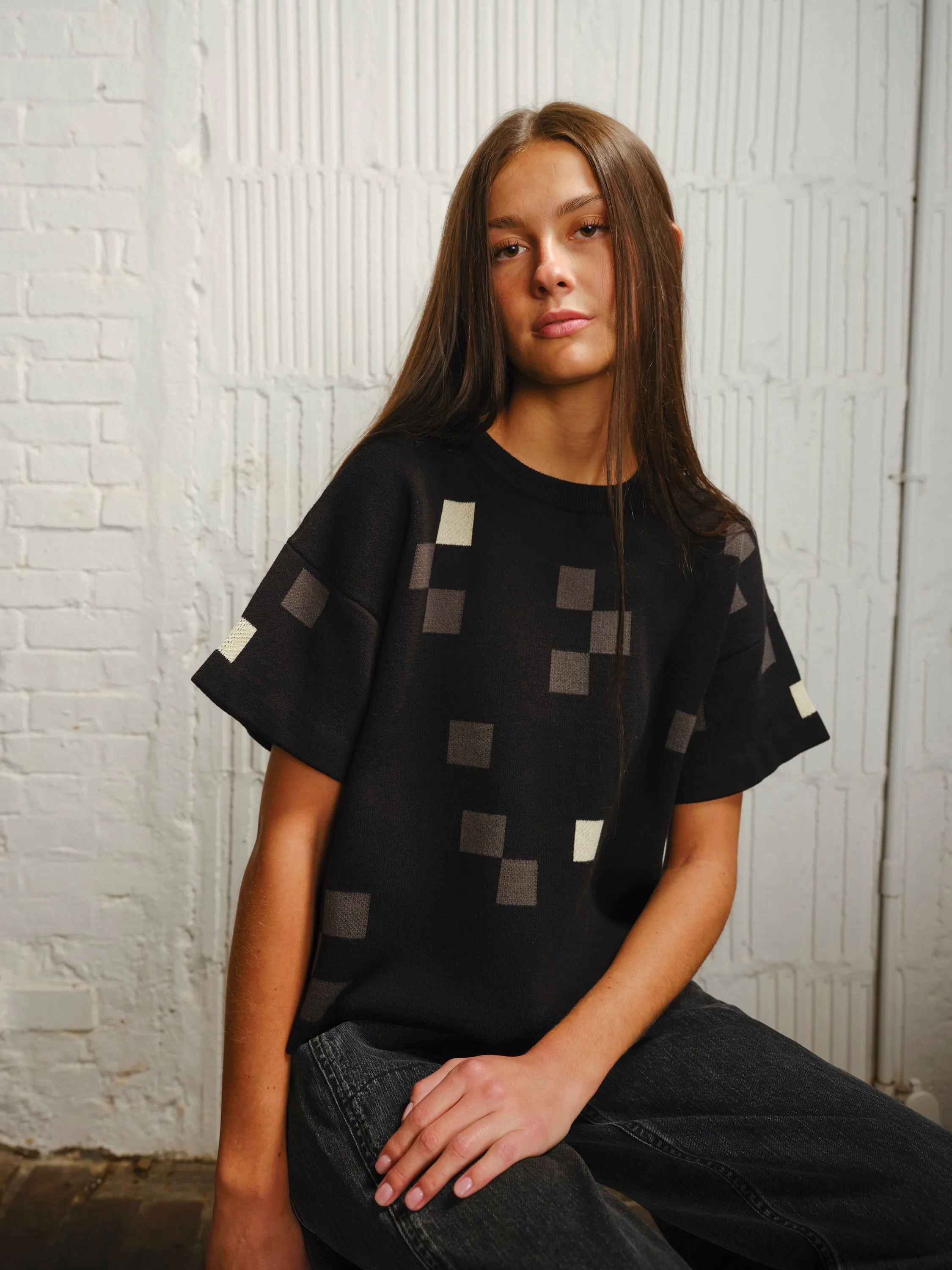 Albers Short Sleeve Sweater Tee - Obsidian sold by The Endery product image thumbnail 2