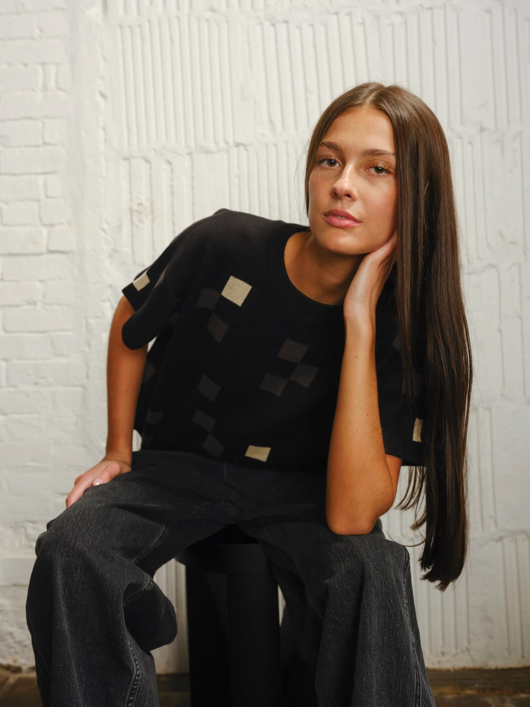 Albers Short Sleeve Sweater Tee - Obsidian sold by The Endery product image thumbnail 3