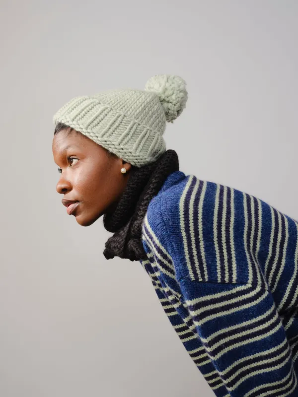 Marina Hand Knit Scarflette - Obsidian made by The Endery
