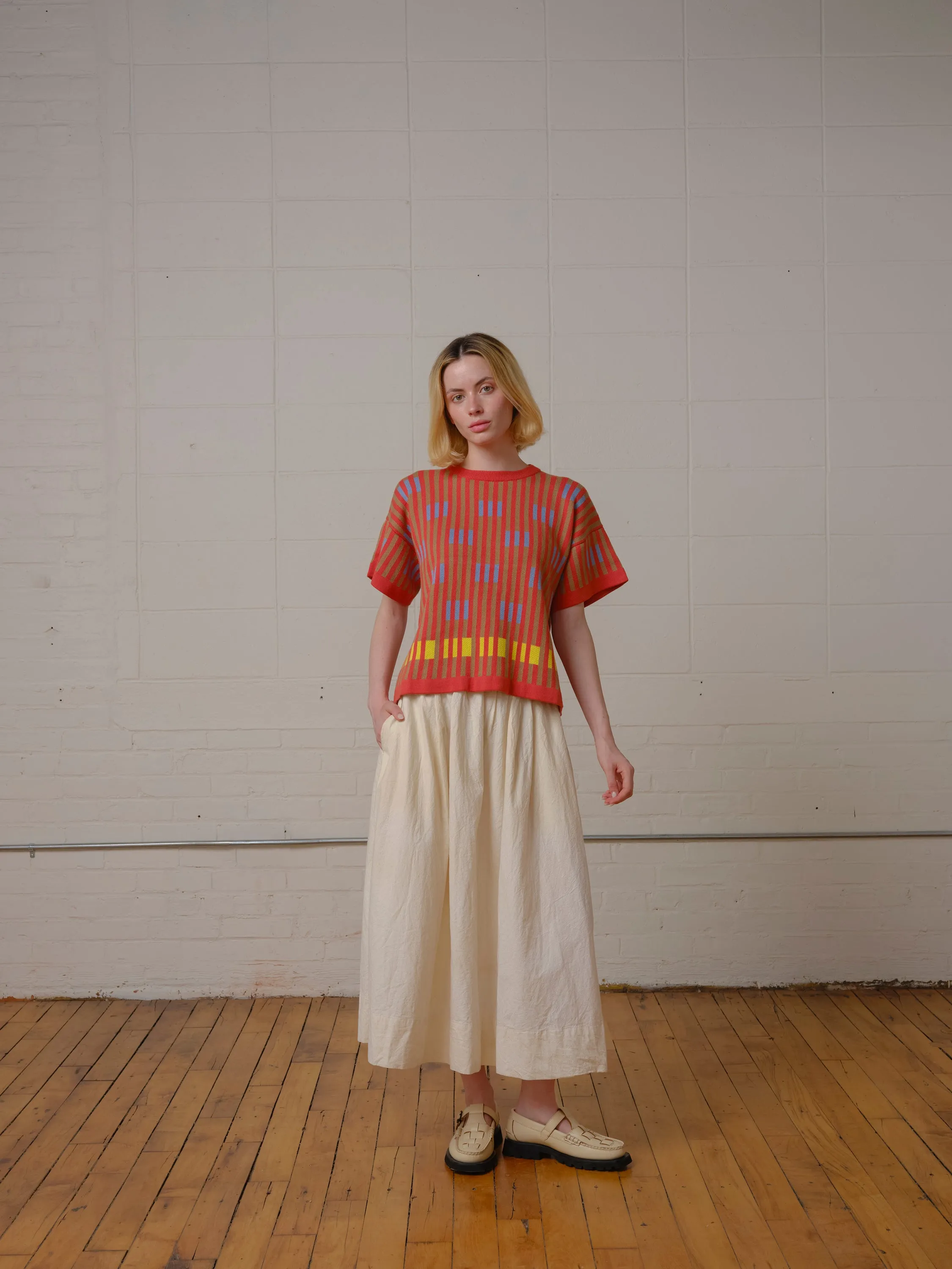 Bauhaus Short Sleeve Sweater Tee - Carnelian sold by The Endery product image thumbnail 3