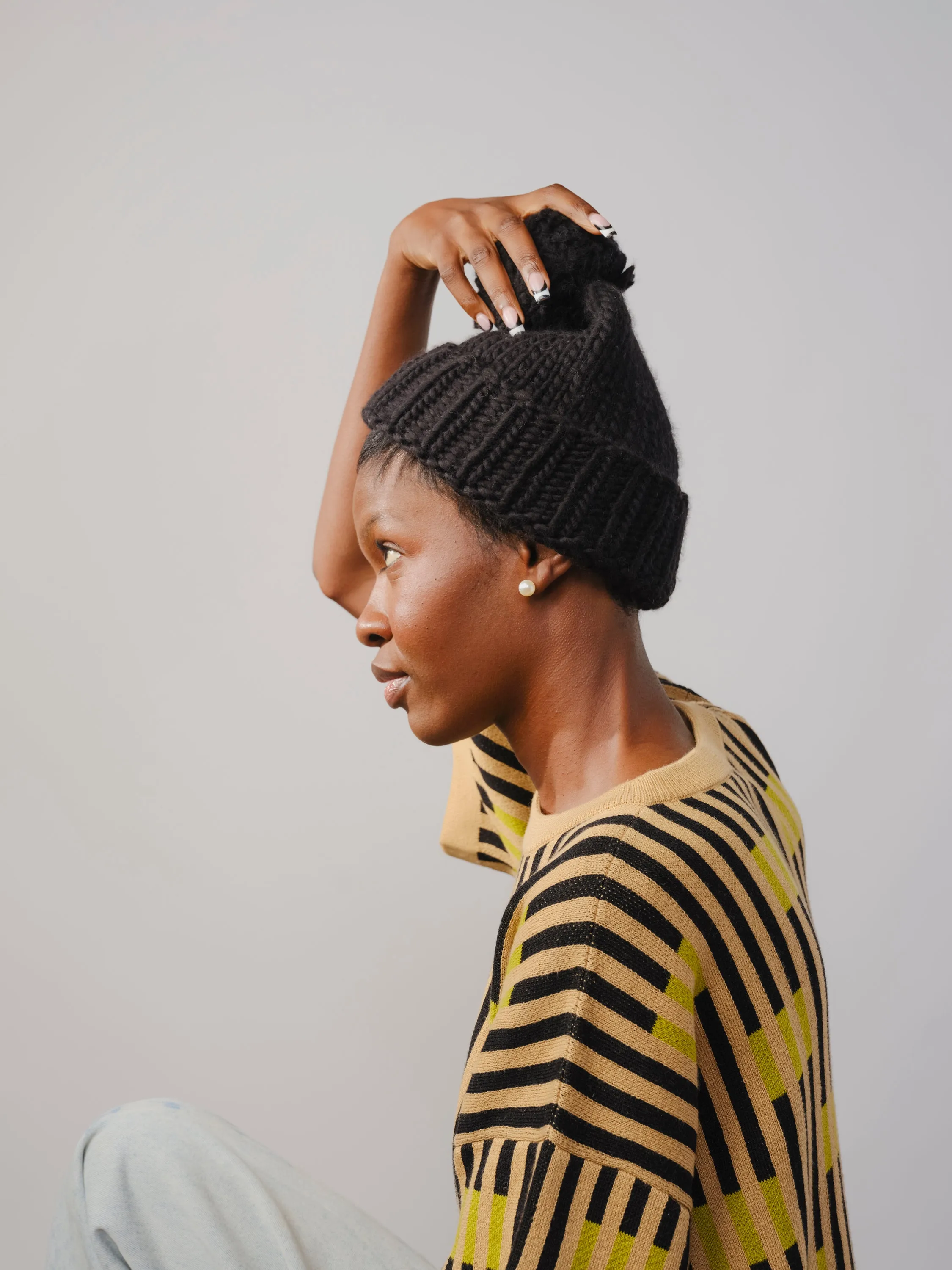 Marina Hand Knit Beanie - Obsidian sold by The Endery product image thumbnail 3
