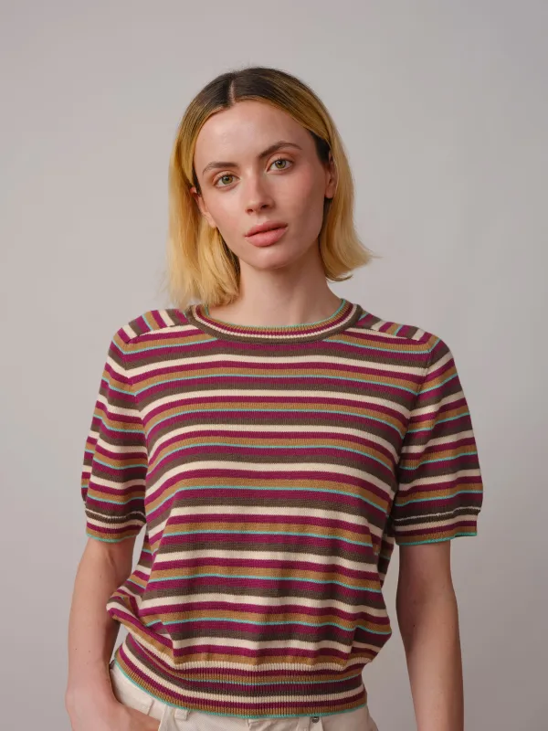Mini Stripe Ruben Tee - Camu Camu made by The Endery