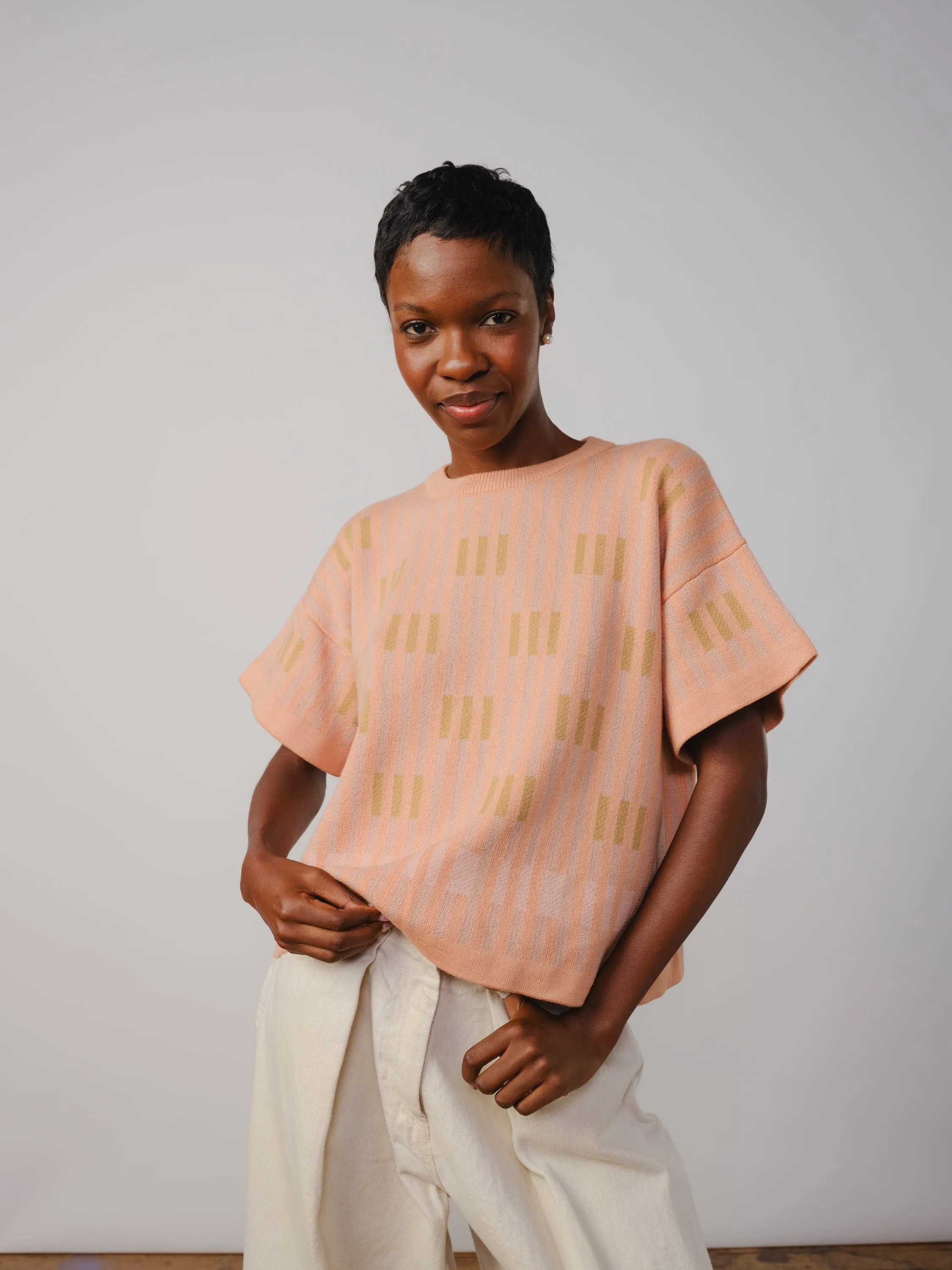 Bauhaus Short Sleeve Sweater Tee - Selenite sold by The Endery product image thumbnail 2
