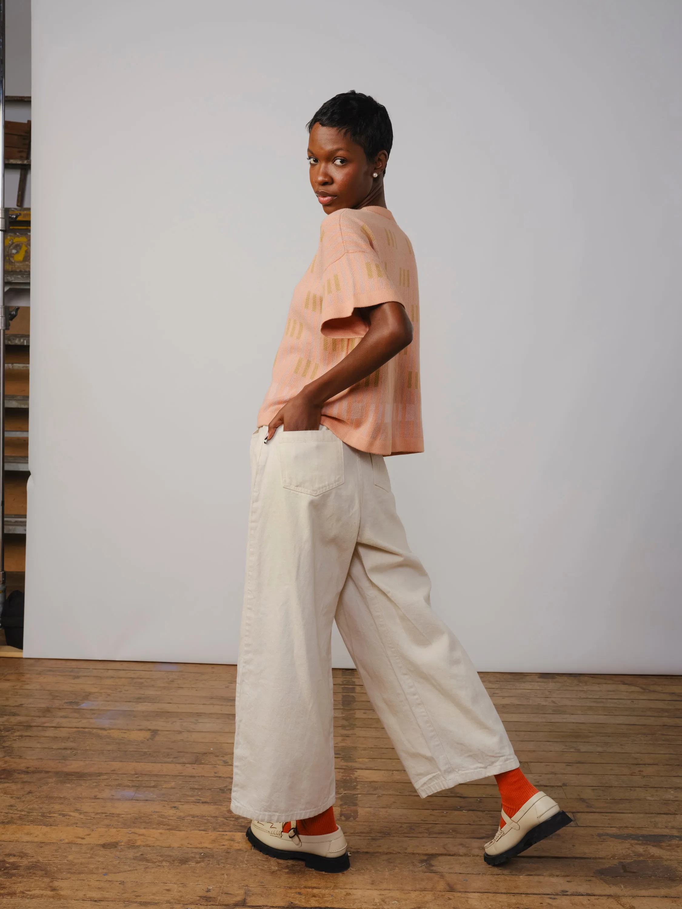 Bauhaus Short Sleeve Sweater Tee - Selenite sold by The Endery product image thumbnail 4