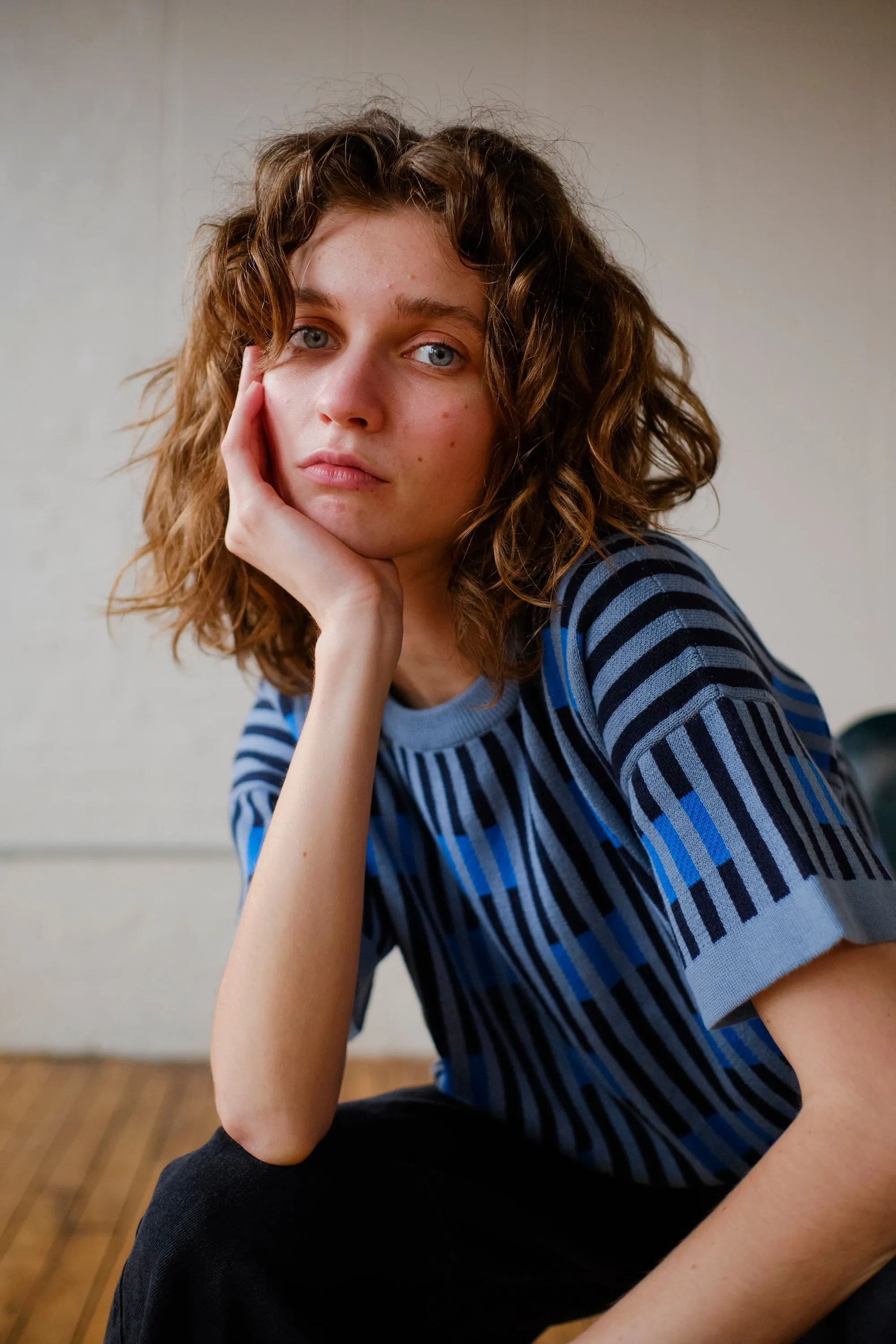 Bauhaus Short Sleeve Sweater Tee - Neptune sold by The Endery product image thumbnail 2