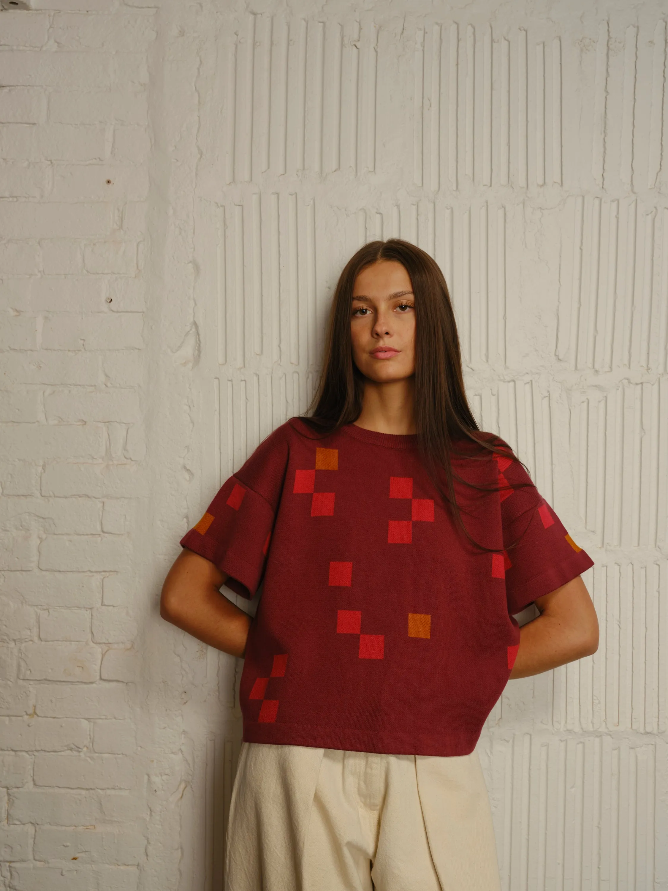Albers Short Sleeve Sweater Tee - Topaz sold by The Endery product image thumbnail 2