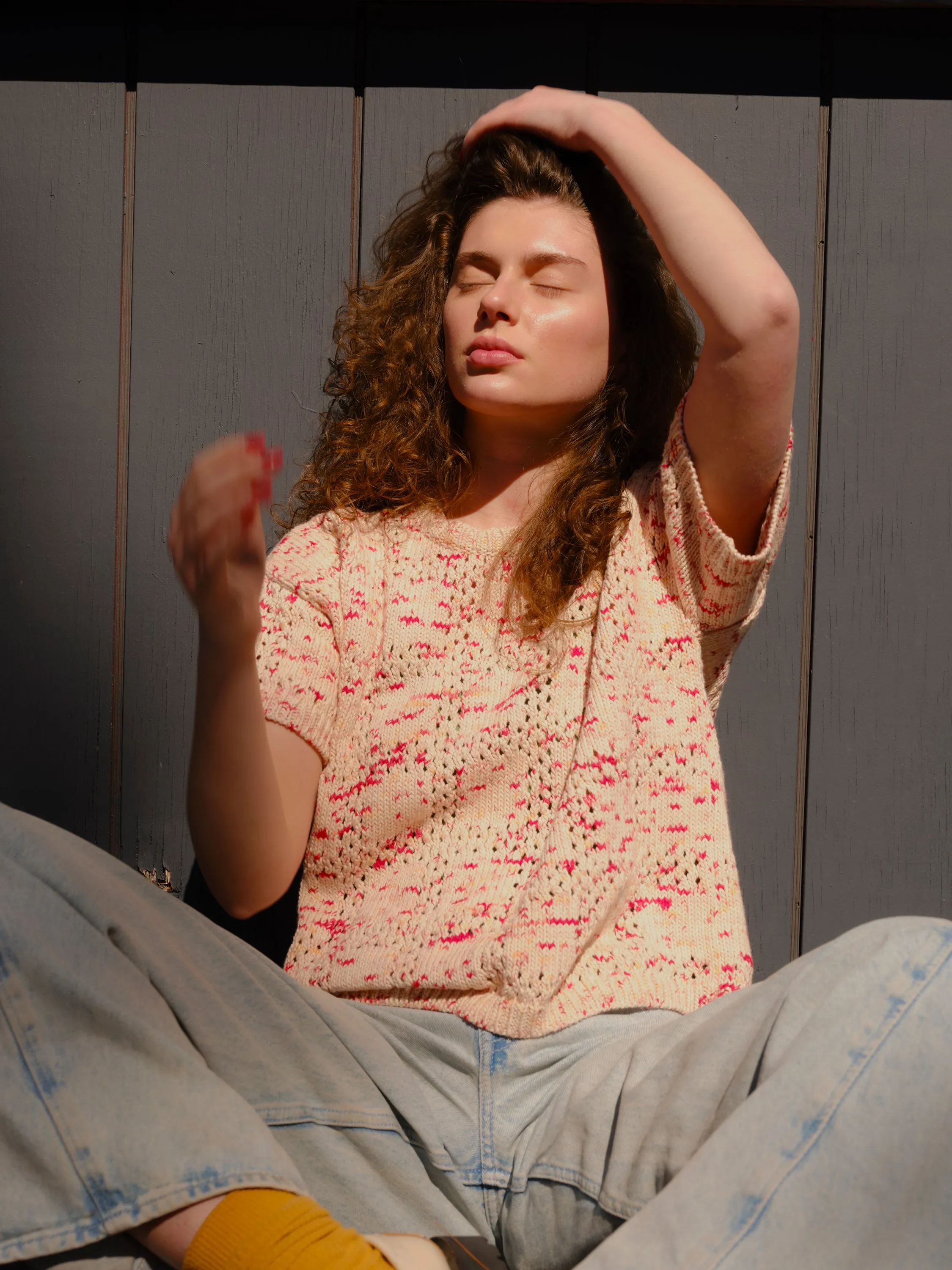 Florence Grid Tee - Nectar sold by The Endery product image thumbnail 3