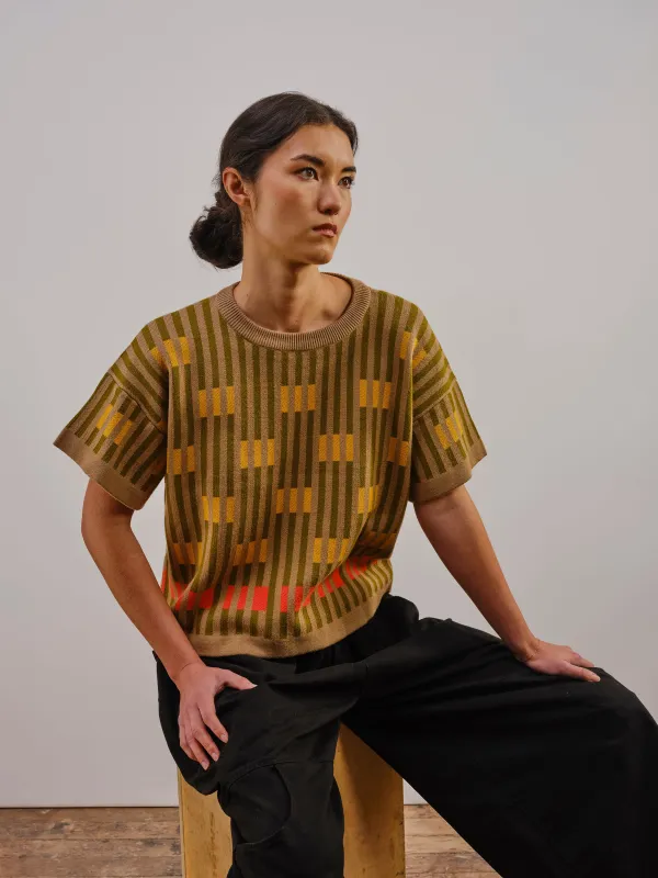 Bauhaus Short Sleeve Sweater Tee - Saturn made by The Endery