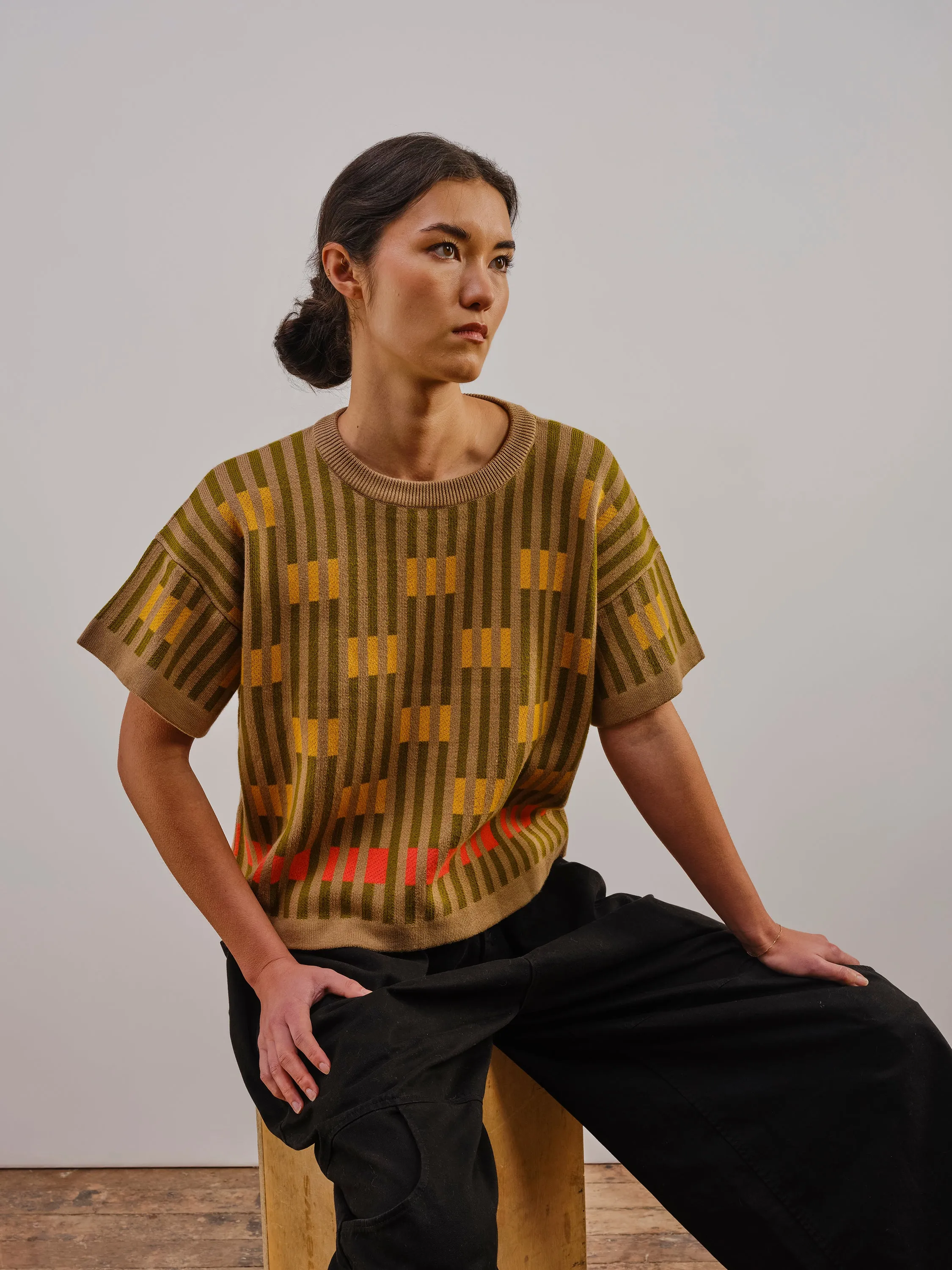 Bauhaus Short Sleeve Sweater Tee - Saturn sold by The Endery