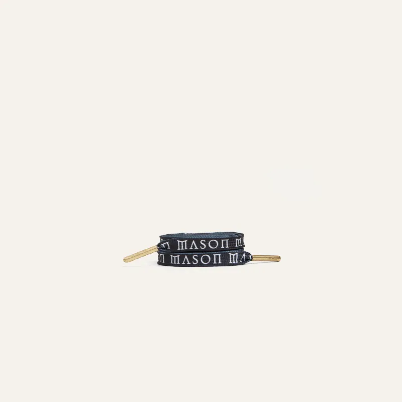 Flat Logo Laces Black made by Mason Garments