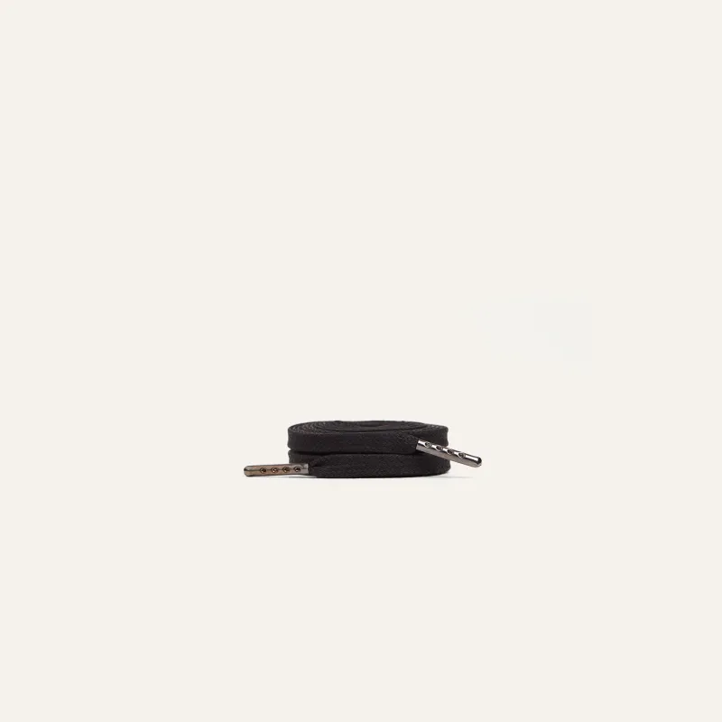 Flat Laces Black Dark Metal made by Mason Garments
