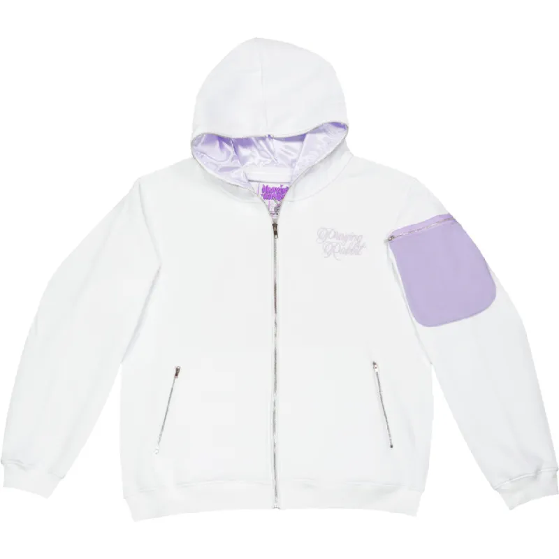 Praying Rabbit Hoodie – White/Lavender sold by Praying Rabbit