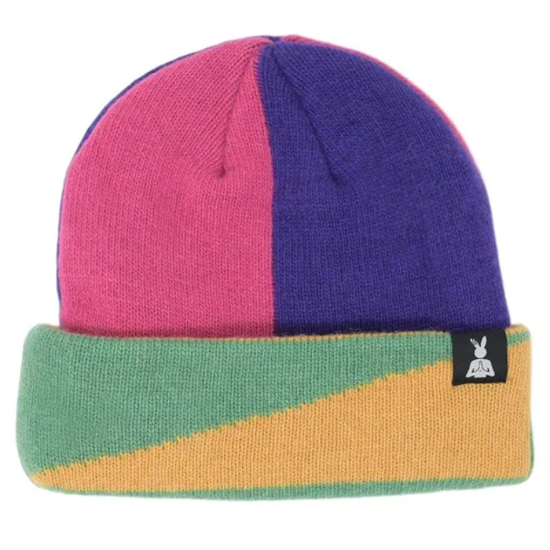 Retro color block beanie sold by Praying Rabbit