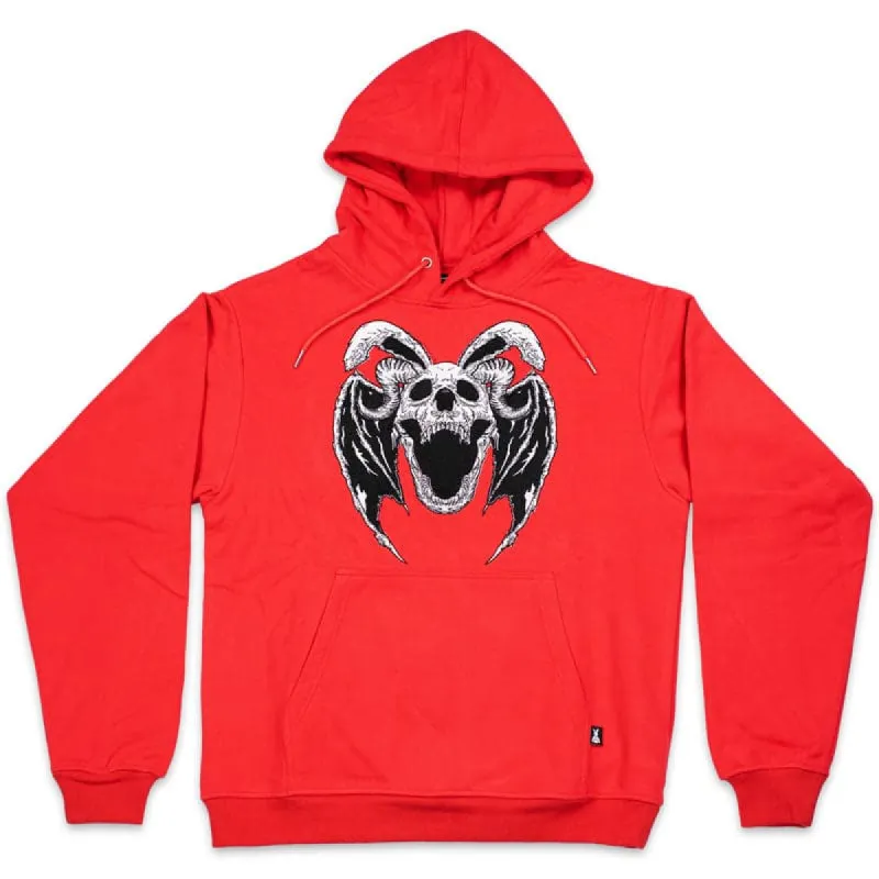 Death Rabbit Embroidered Hoodie (RED) sold by Praying Rabbit