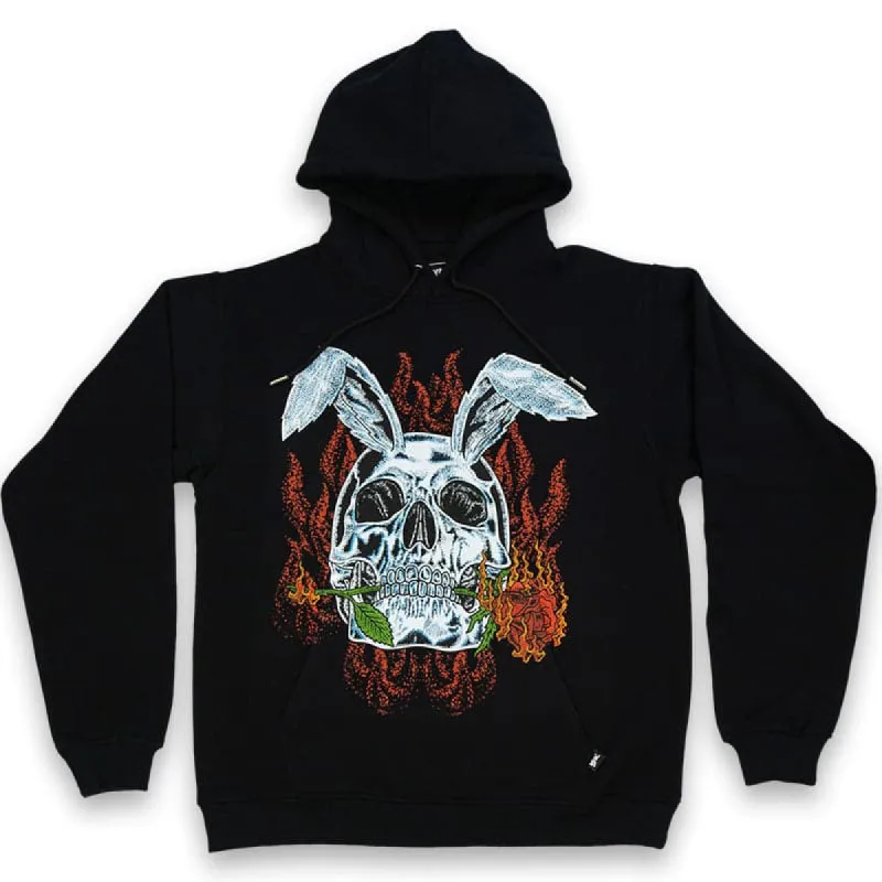 Burning Rose Skull Hoodie sold by Praying Rabbit