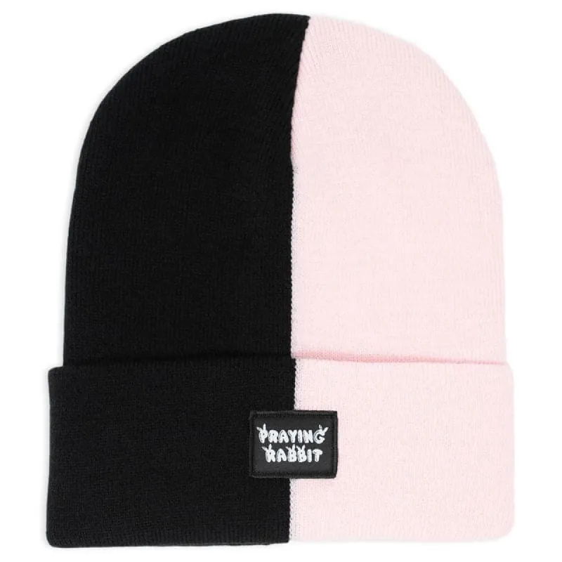 Pink/Black Split Beanie sold by Praying Rabbit