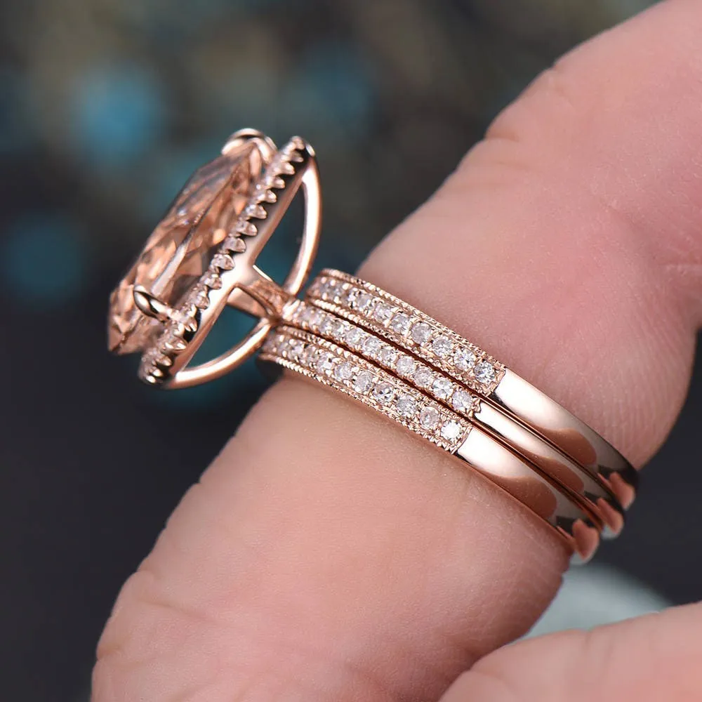 Custom order for Jamie Perell(3pc ring set, 14k rose gold, ring size 6.5) sold by Willwork Jewelry product image thumbnail 5
