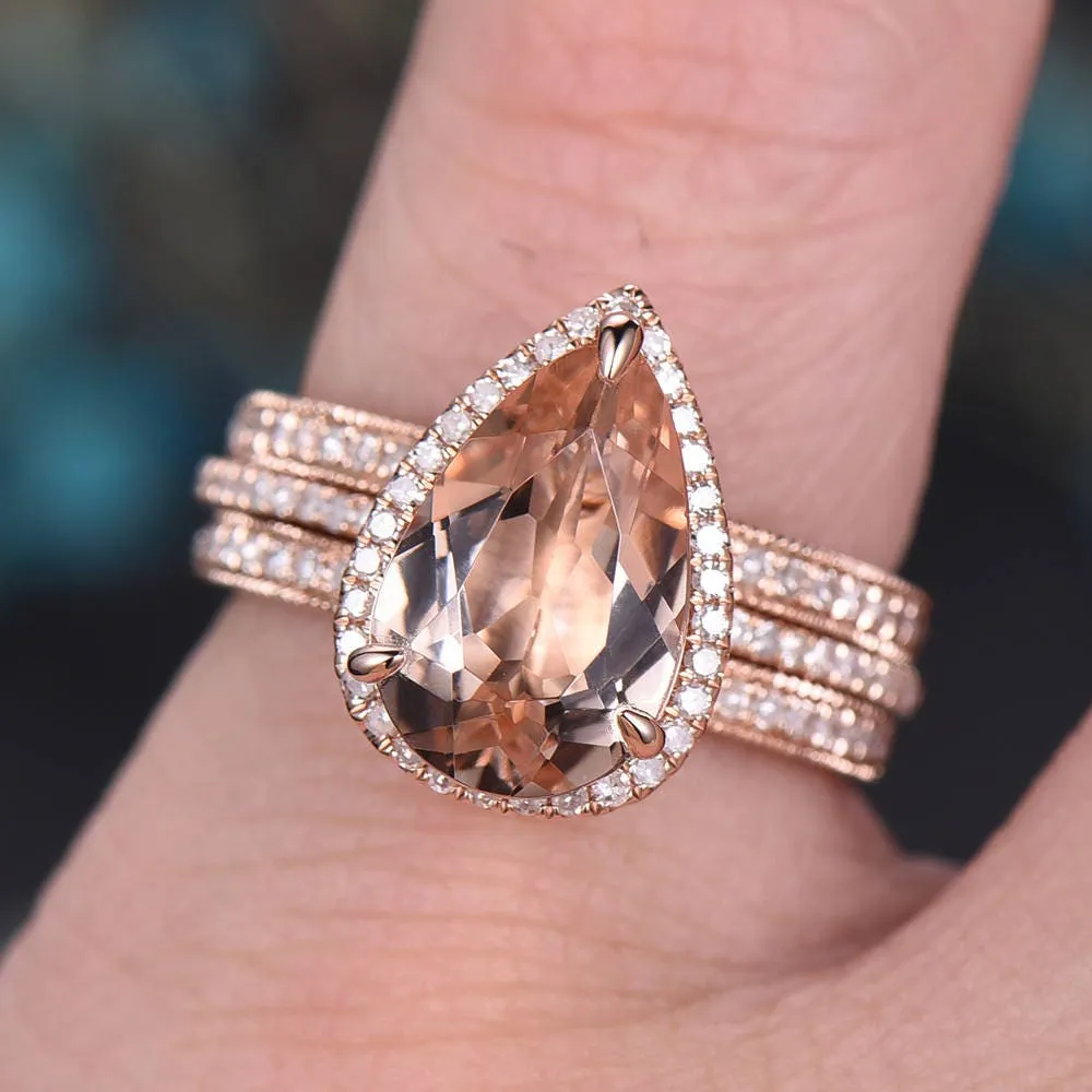 Custom order for Jamie Perell(3pc ring set, 14k rose gold, ring size 6.5) sold by Willwork Jewelry product image thumbnail 3