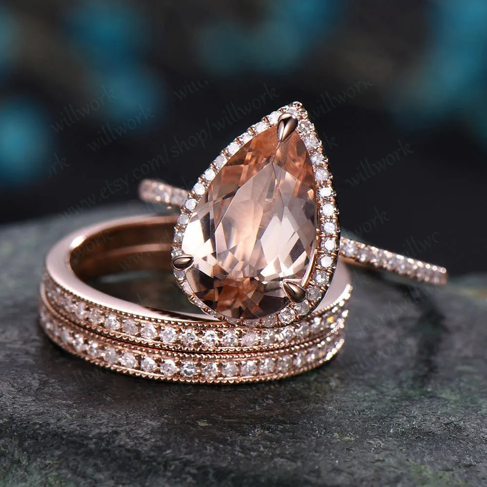 Custom order for Jamie Perell(3pc ring set, 14k rose gold, ring size 6.5) sold by Willwork Jewelry product image thumbnail 4