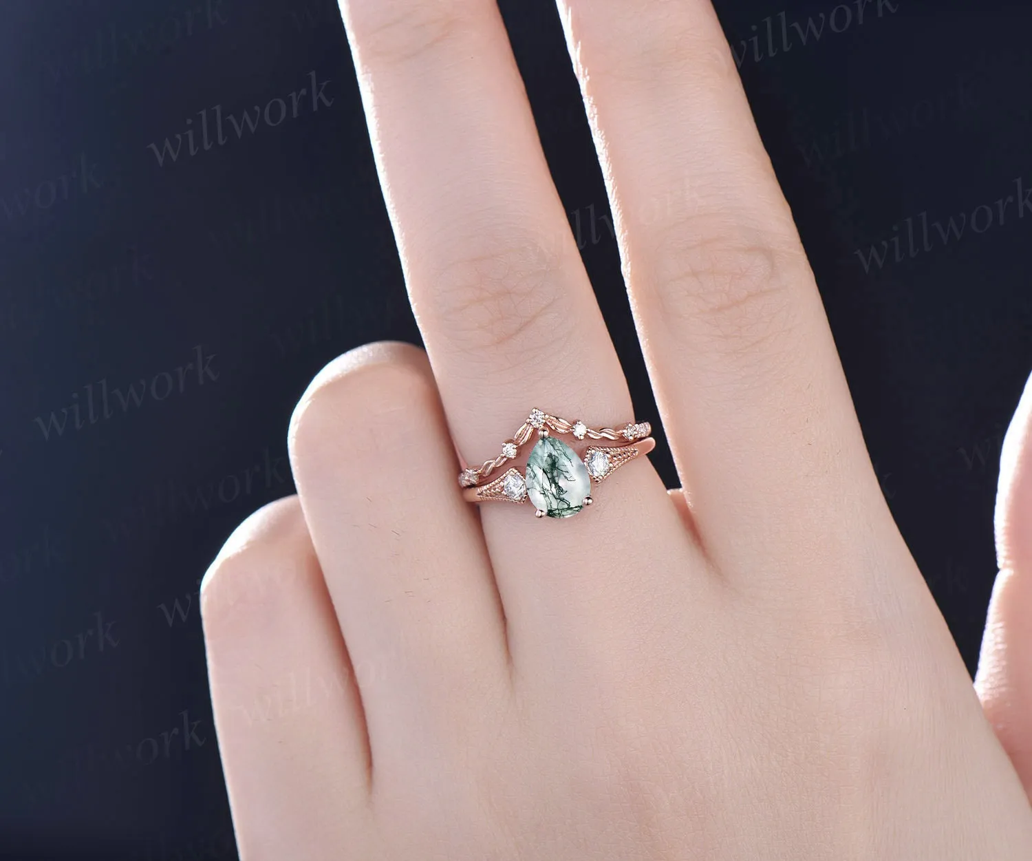 Custom order for Nate King(3pc ring set, 14k yellow gold, ring size 6.75) sold by Willwork Jewelry product image thumbnail 5