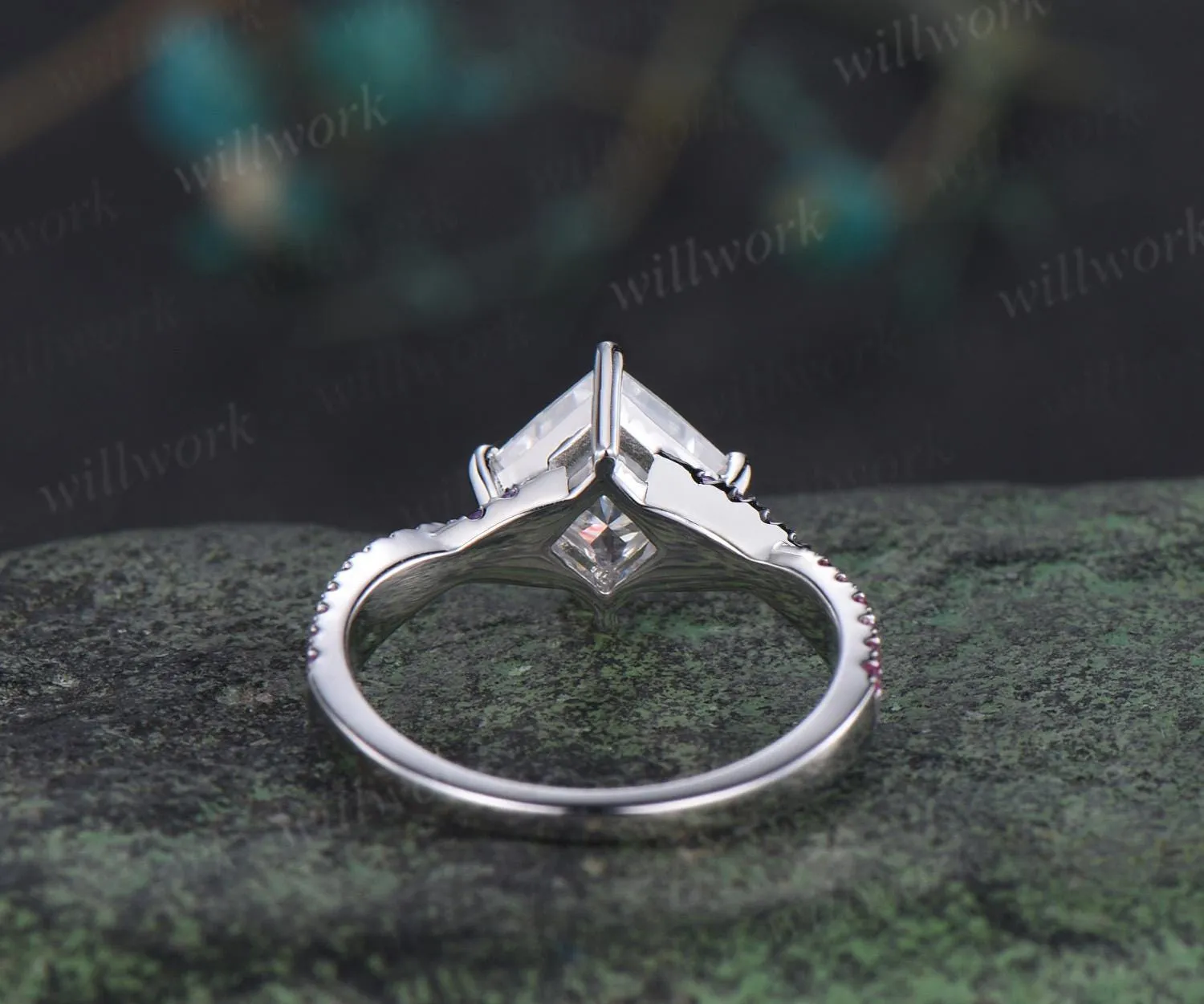 Princess cut IGI lab grown diamond engagement ring white gold vintage moissanite ring infinity ruby amethyst ring women jewelry sold by Willwork Jewelry product image thumbnail 5