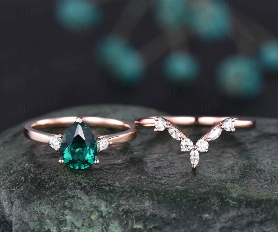 1pc Art deco crown moissanite ring wedding band made by Willwork Jewelry