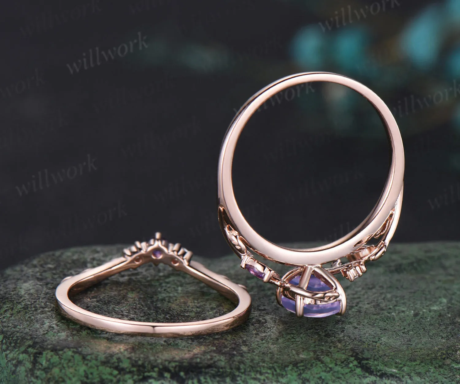 Custom order for Kyle Simmons(2pc ring set, 14k rose gold, ring size 12.5) sold by Willwork Jewelry product image thumbnail 3