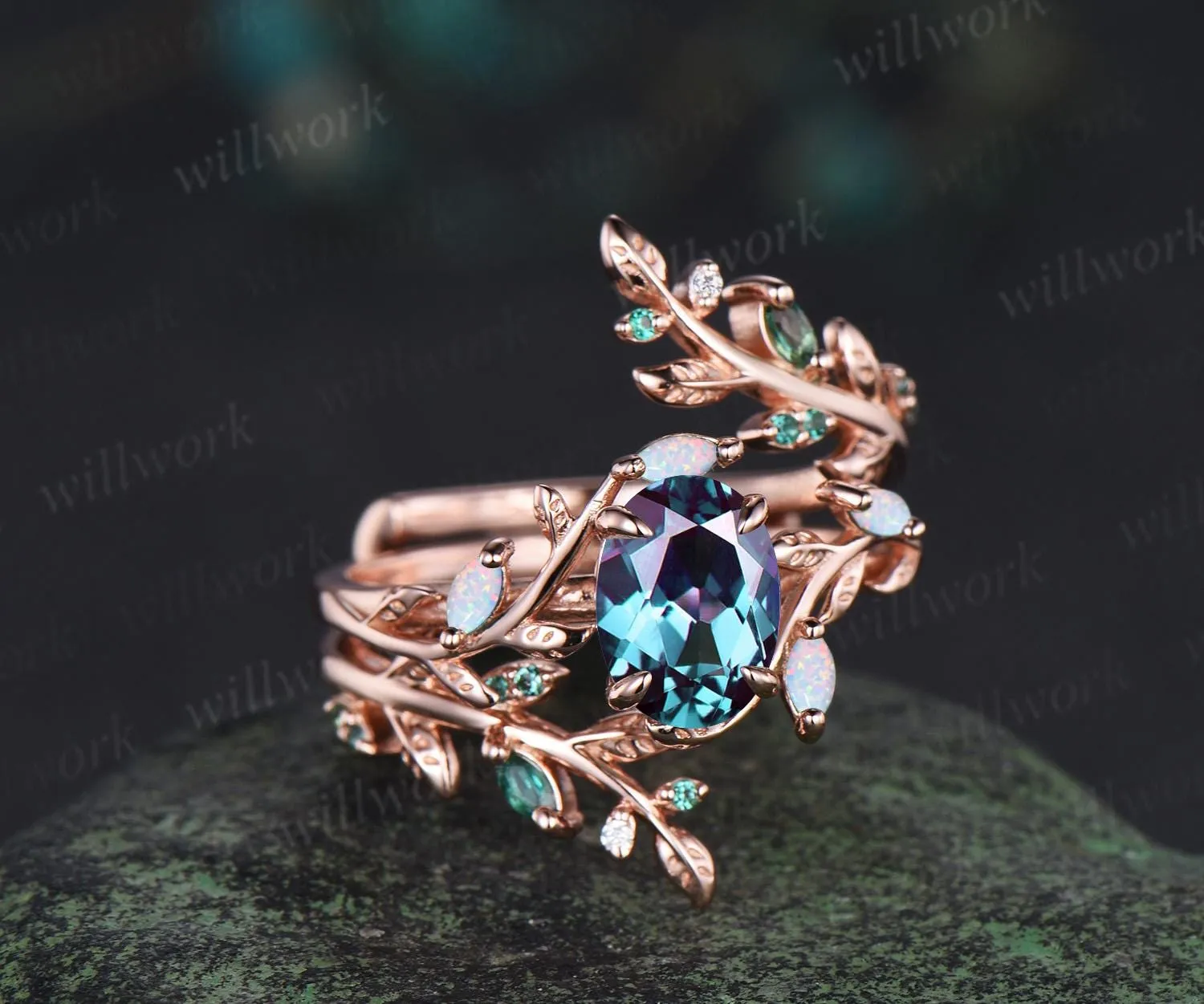 Custom order for JC Carlson(2pc ring set, 18k yellow gold, ring size 6.5) sold by Willwork Jewelry product image thumbnail 4