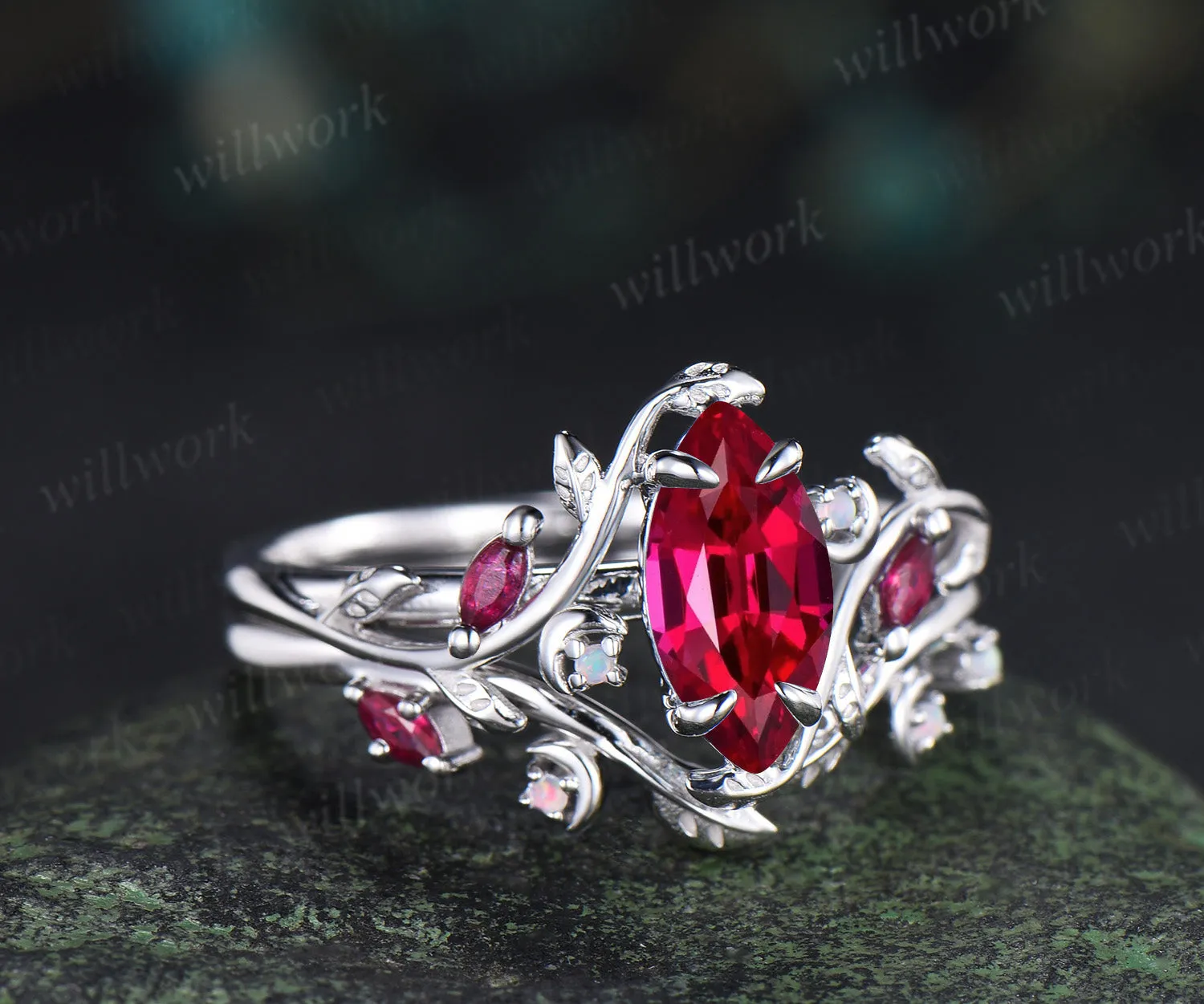 Custom order for Dallas Latham(2pc ring set, 14k rose gold, ring size 7) sold by Willwork Jewelry product image thumbnail 4