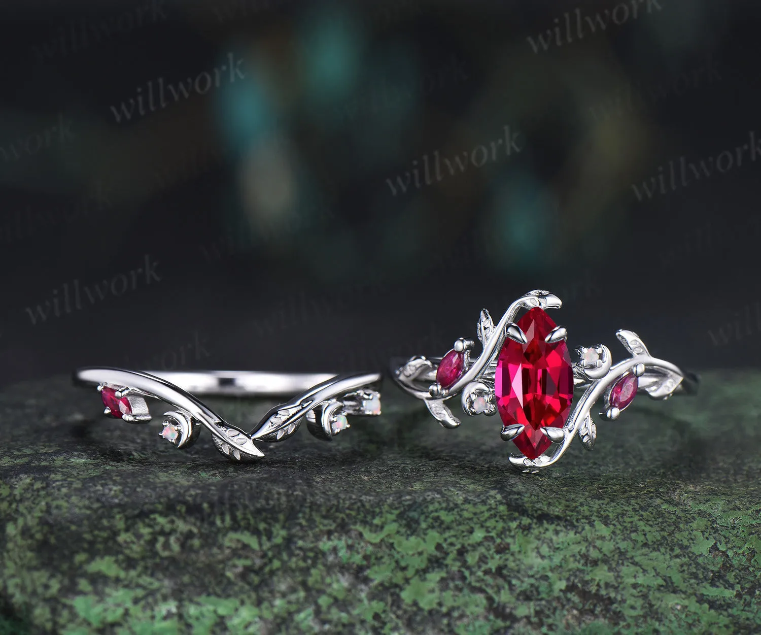 Custom order for Dallas Latham(2pc ring set, 14k rose gold, ring size 7) sold by Willwork Jewelry product image thumbnail 3