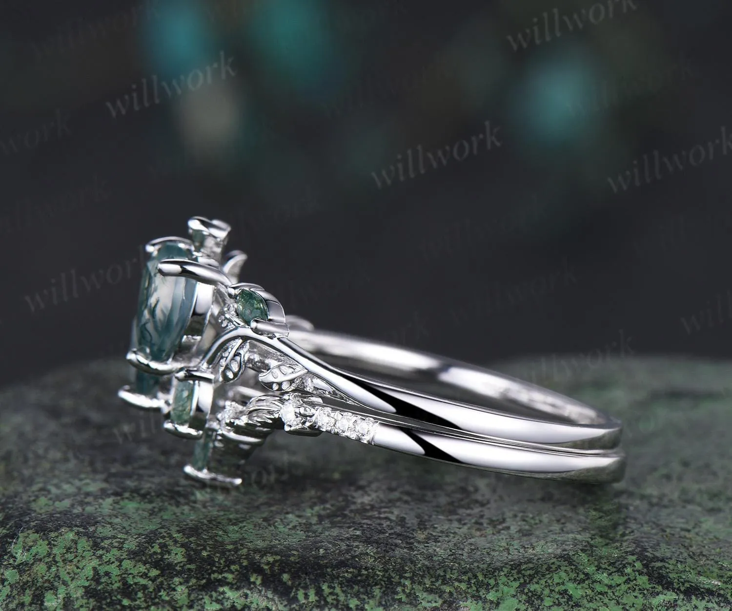 Custom order for Adam Littrell(2pc ring set, platinum, ring size 5.5) sold by Willwork Jewelry product image thumbnail 2
