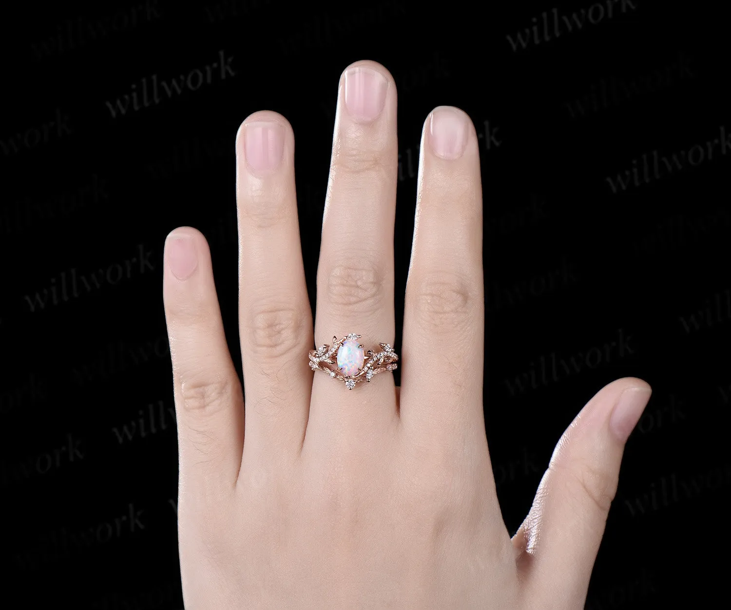 Custom order for Tina michelle Phillips(3pc ring set, 10k rose gold-sterling silver, ring size 9) sold by Willwork Jewelry product image thumbnail 3