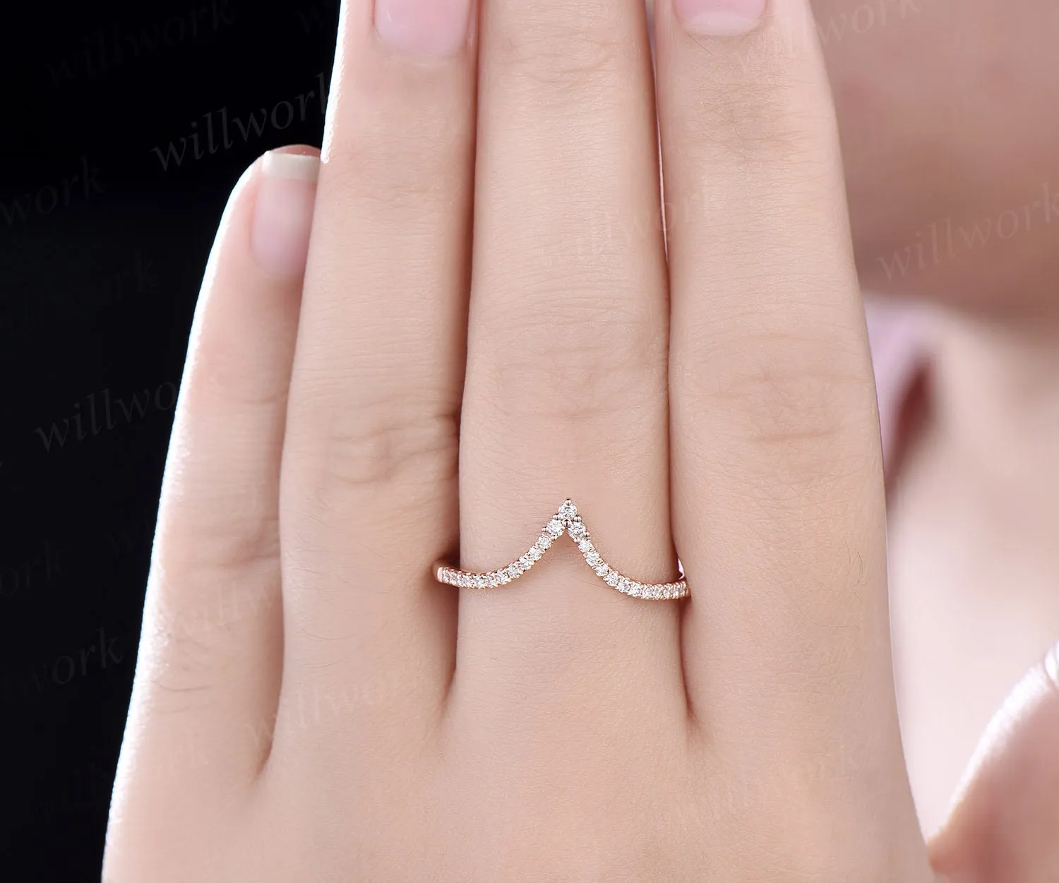 Change the wedding band to this one for order W15840219435 sold by Willwork Jewelry product image thumbnail 2