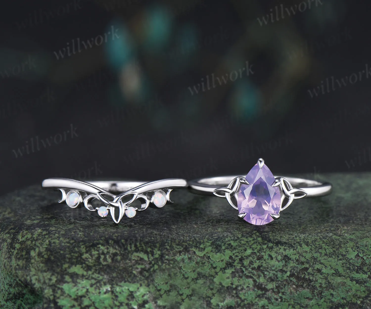 Custom order for Natalie Heard(2pc ring set, sterling silver, ring size 10) sold by Willwork Jewelry product image thumbnail 5