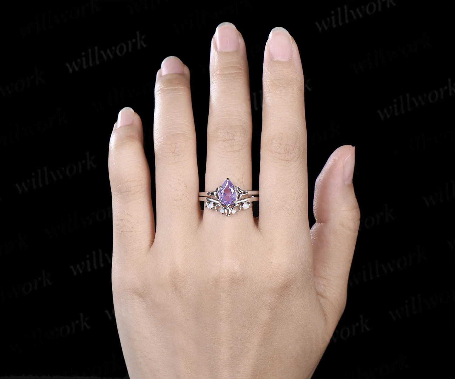Custom order for Natalie Heard(2pc ring set, sterling silver, ring size 10) sold by Willwork Jewelry product image thumbnail 2
