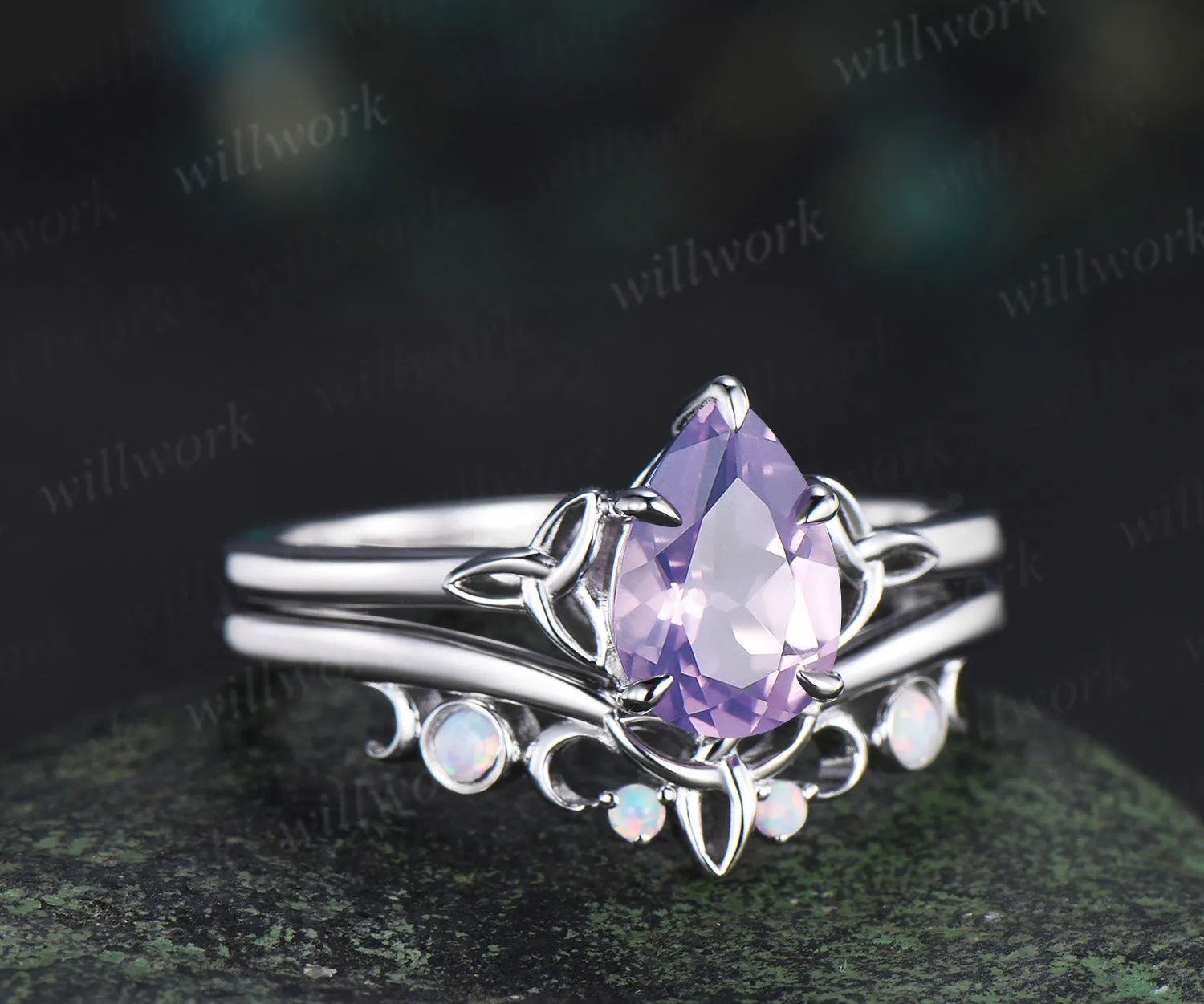 Custom order for Natalie Heard(2pc ring set, sterling silver, ring size 10) sold by Willwork Jewelry product image thumbnail 3