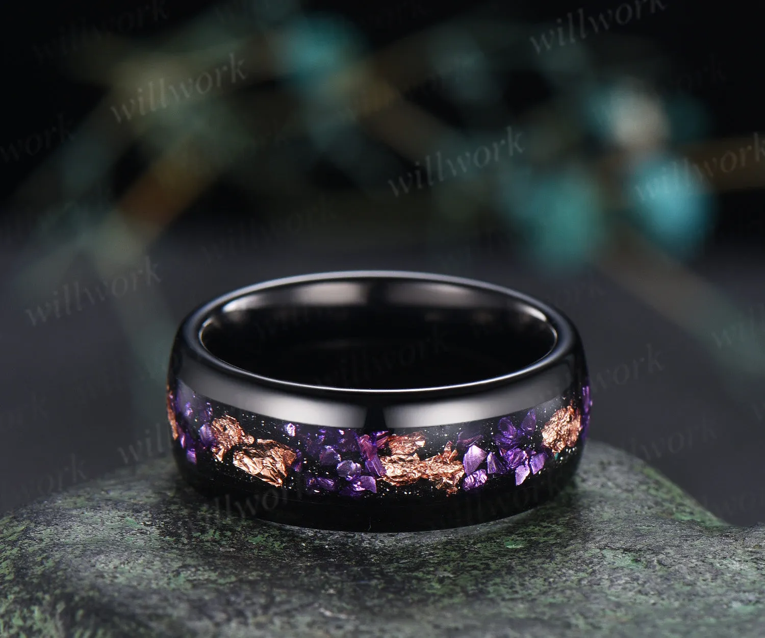 Custom order for Violet Harreld(men's wedding band, size 10) sold by Willwork Jewelry