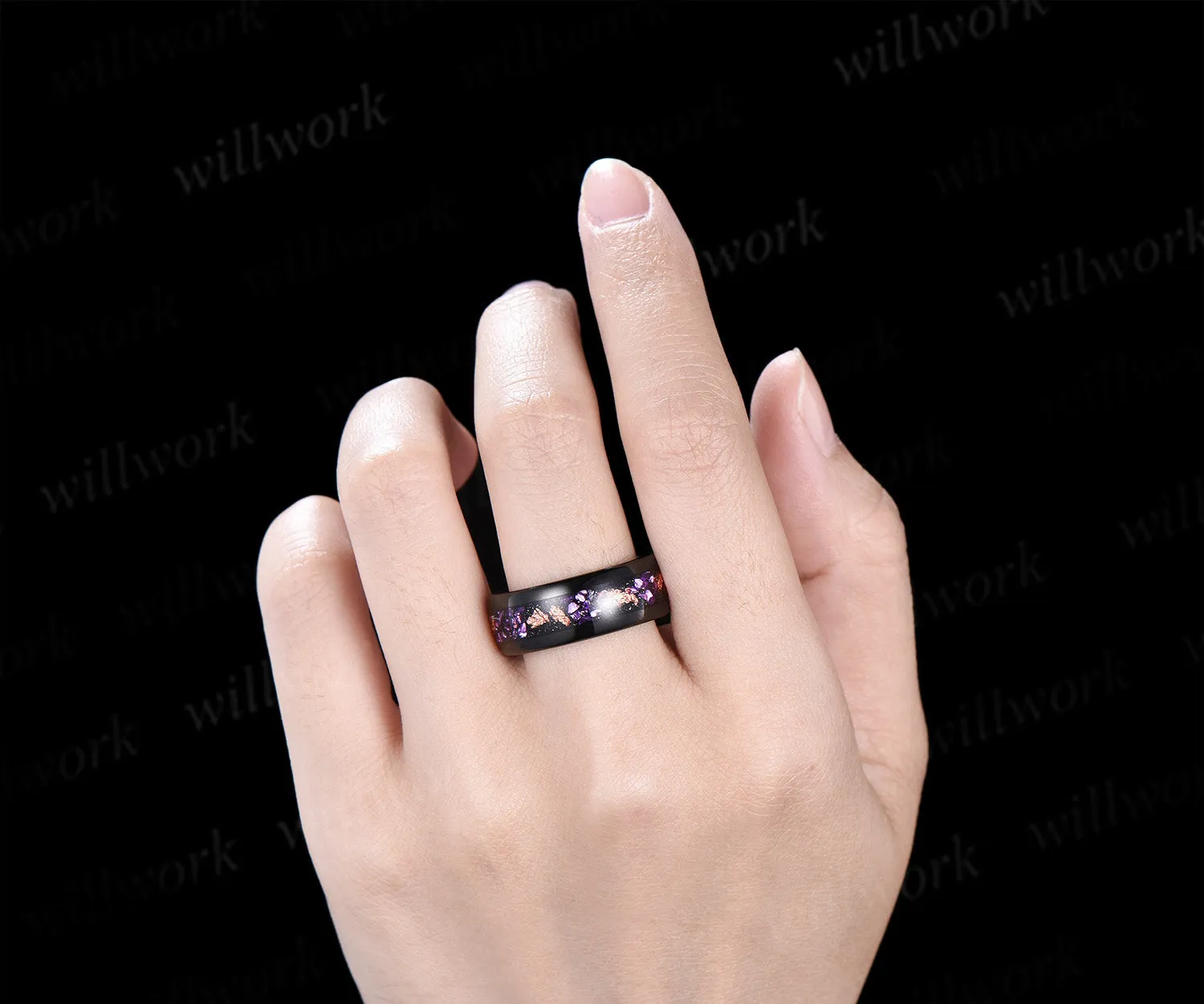 Custom order for Violet Harreld(men's wedding band, size 10) sold by Willwork Jewelry product image thumbnail 2