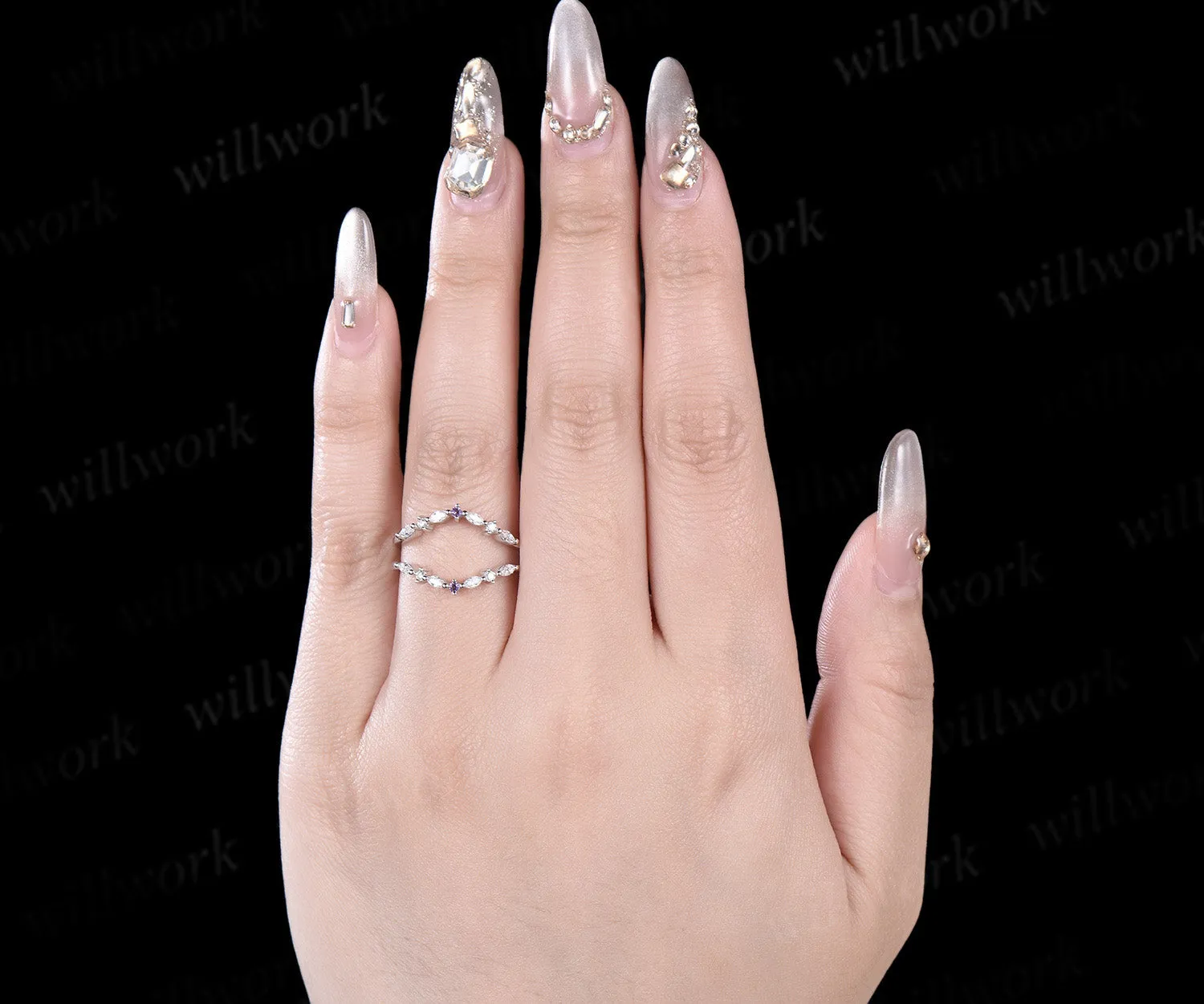 Custom order for Haylee Bocca(1pc wedding band, sterling silver, ring size 7.5) sold by Willwork Jewelry product image thumbnail 2