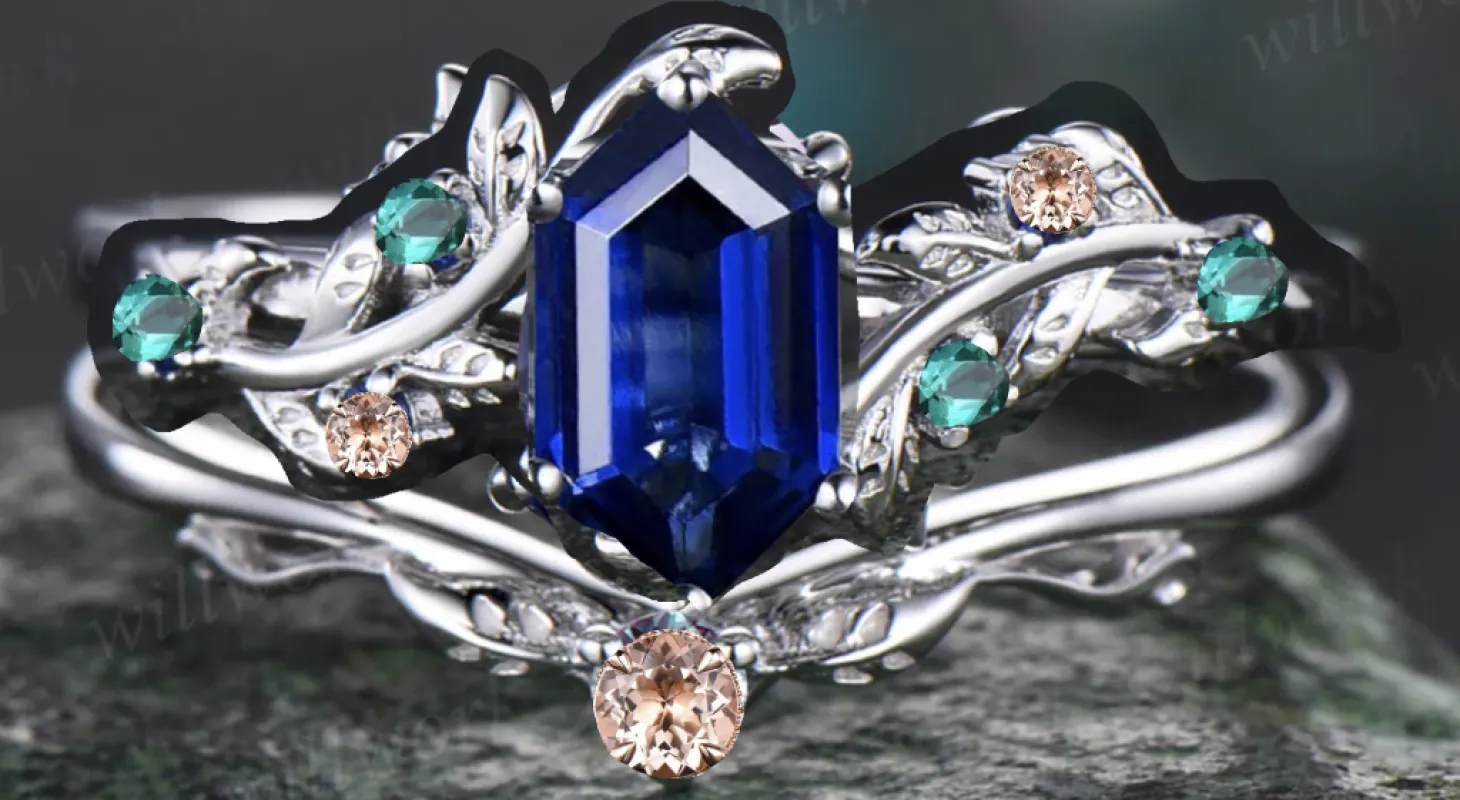 Custom Order for Crystal Pang(2pc ring set, platinum, ring size 6.75) made by Willwork Jewelry